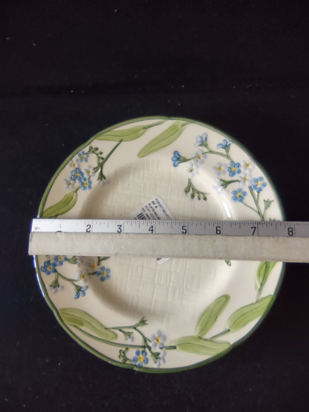 Vintage Franciscan Forget Me Not Salad Plate 8" Blue Flowers Embossed USA [6639]