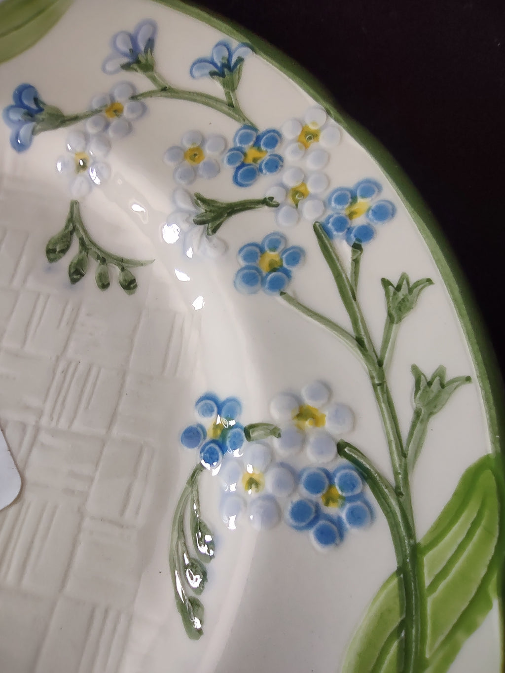 Vintage Franciscan Forget Me Not Salad Plate 8" Blue Flowers Embossed USA [6639]