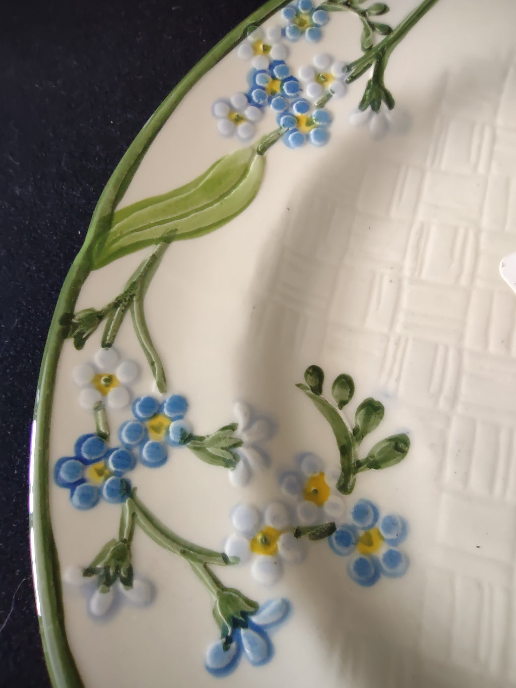 Vintage Franciscan Forget Me Not Salad Plate 8" Blue Flowers Embossed USA [6639]