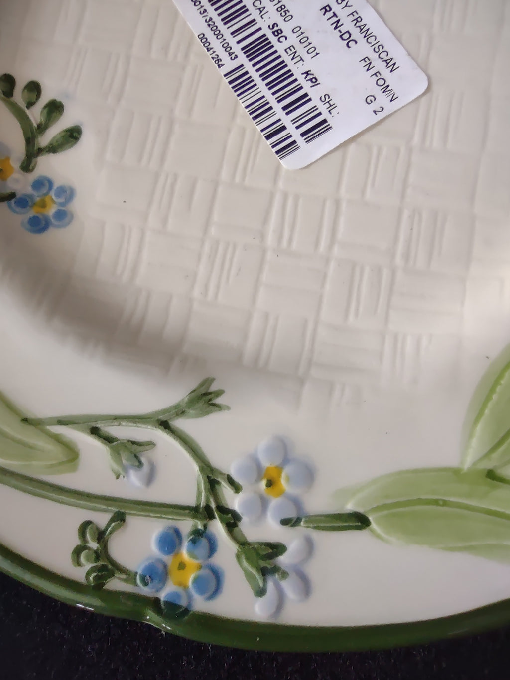 Vintage Franciscan Forget Me Not Salad Plate 8" Blue Flowers Embossed USA [6639]