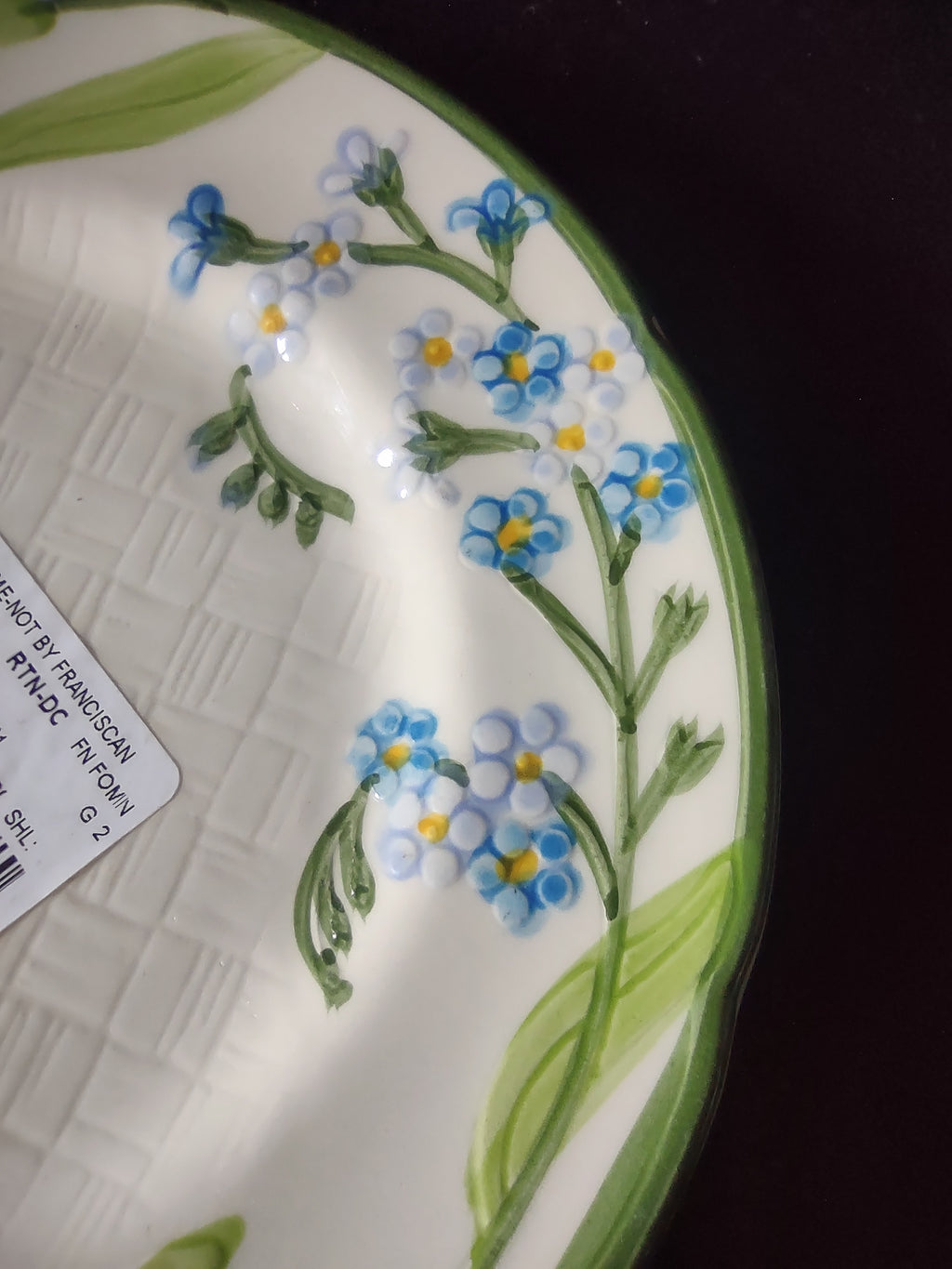 Vintage Franciscan Forget Me Not Salad Plate 8" Blue Flowers Stoneware USA [6640]