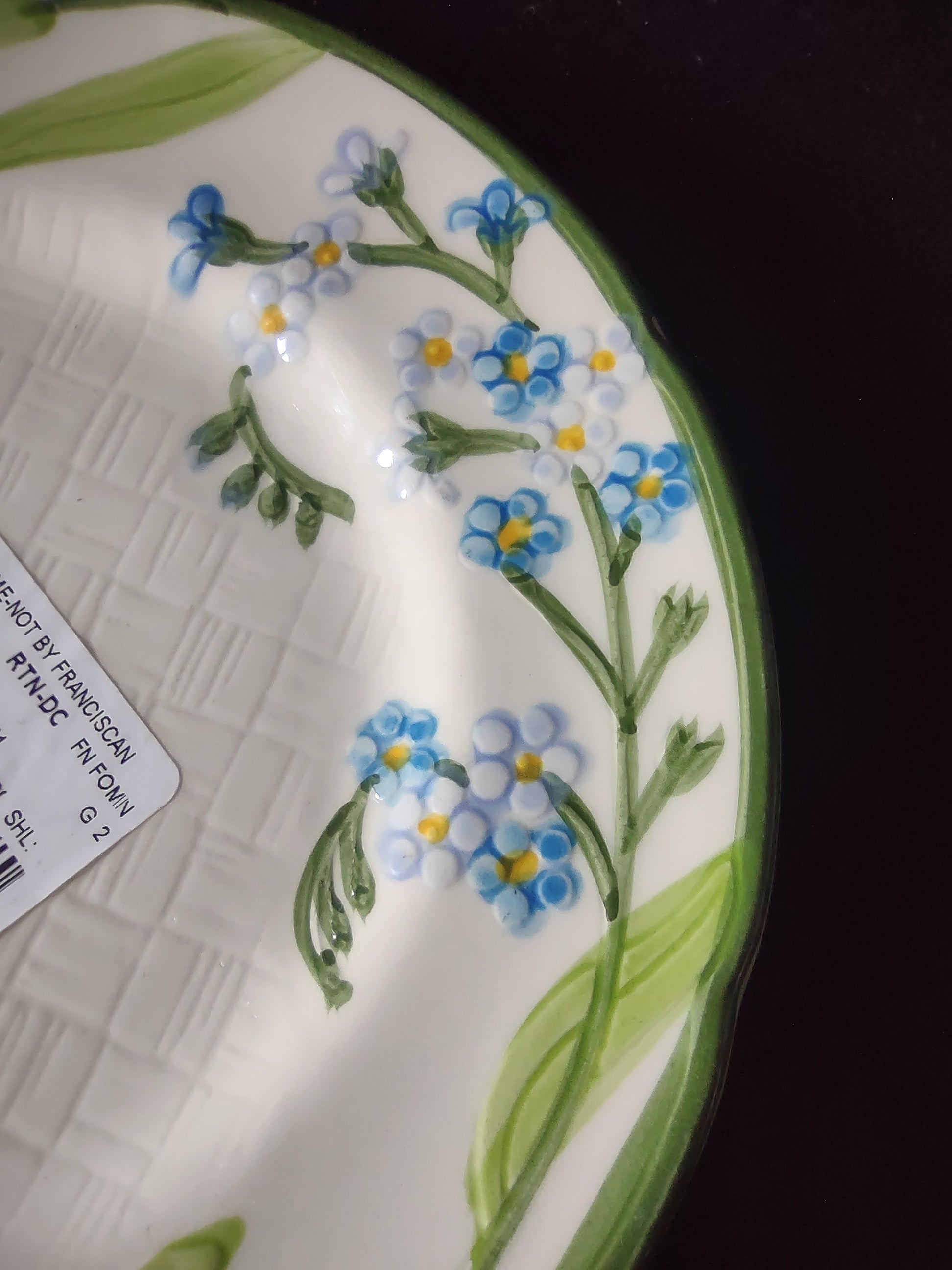 Vintage Franciscan Forget Me Not Salad Plate 8" Blue Flowers Stoneware USA [6640]