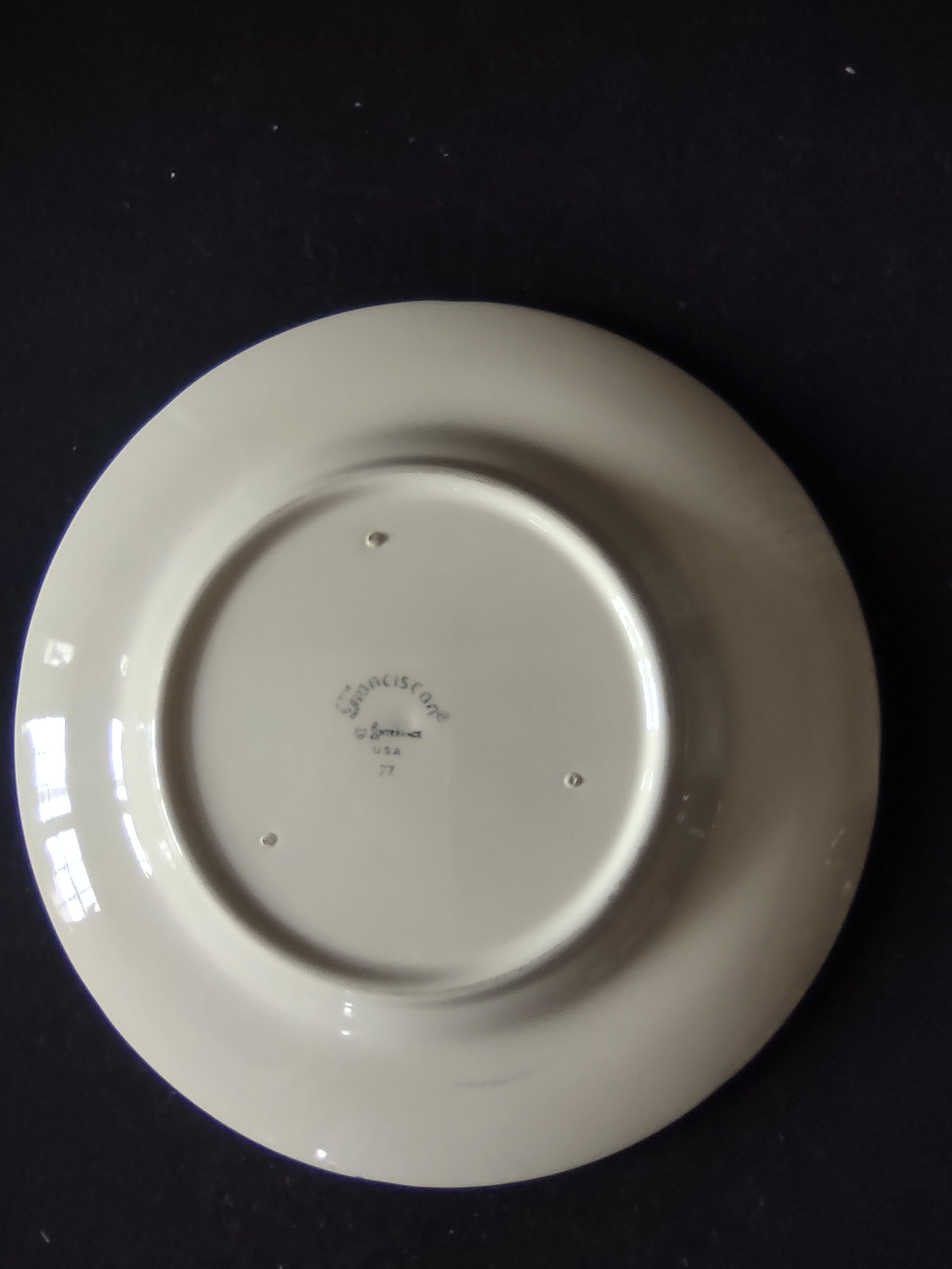 Vintage Franciscan Forget Me Not Salad Plate 8" Blue Flowers Stoneware USA [6640]