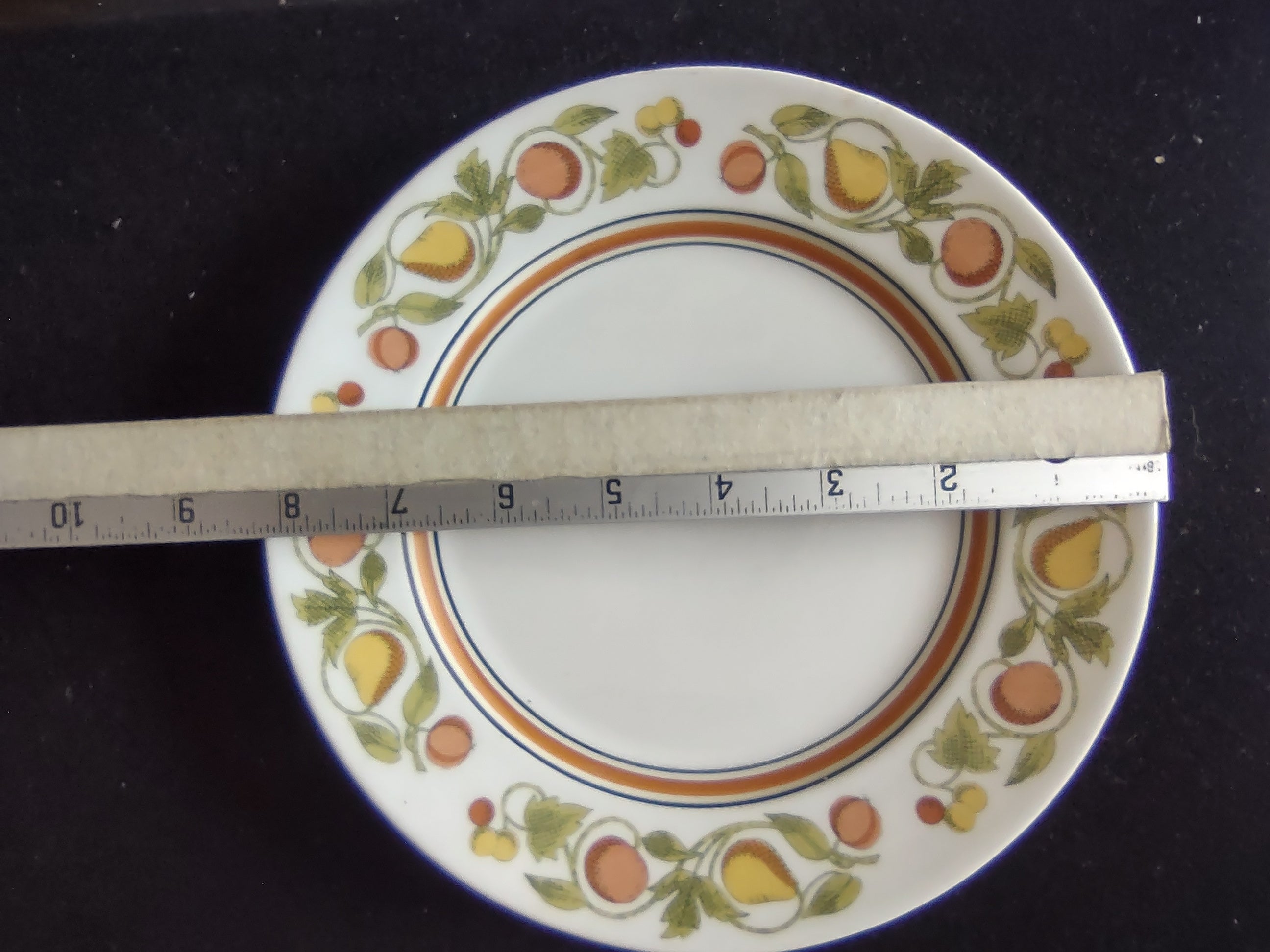 Vintage Franciscan Picnic Salad Plate 8" Pears Peaches Cherries Japan [6641]