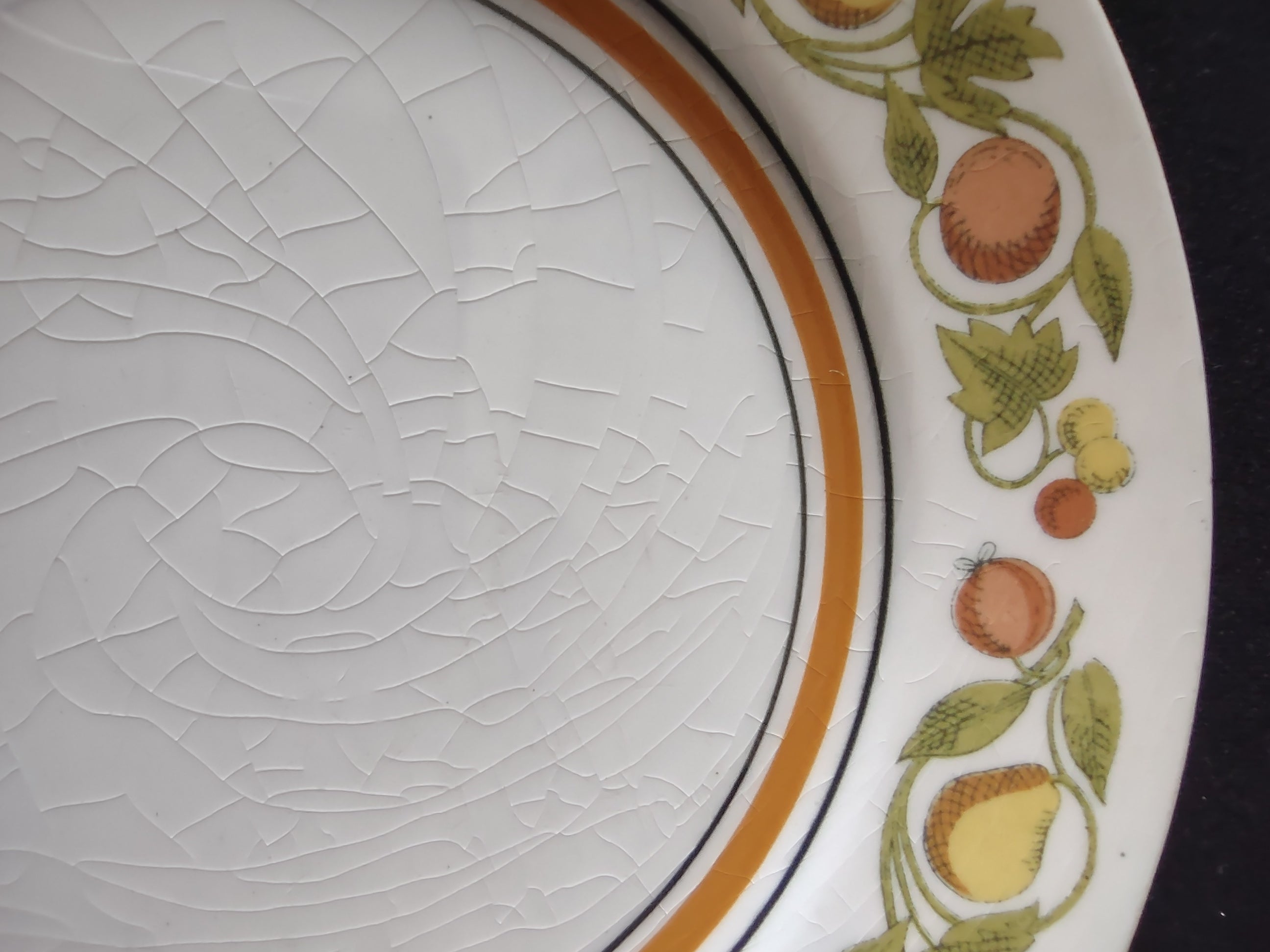 Vintage Franciscan Picnic Bread Butter Plate Set of 3 Pears Peaches Japan [6642]