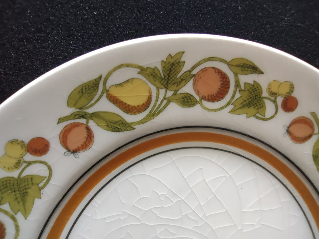 Vintage Franciscan Picnic Bread Butter Plate Set of 3 Pears Peaches Japan [6642]