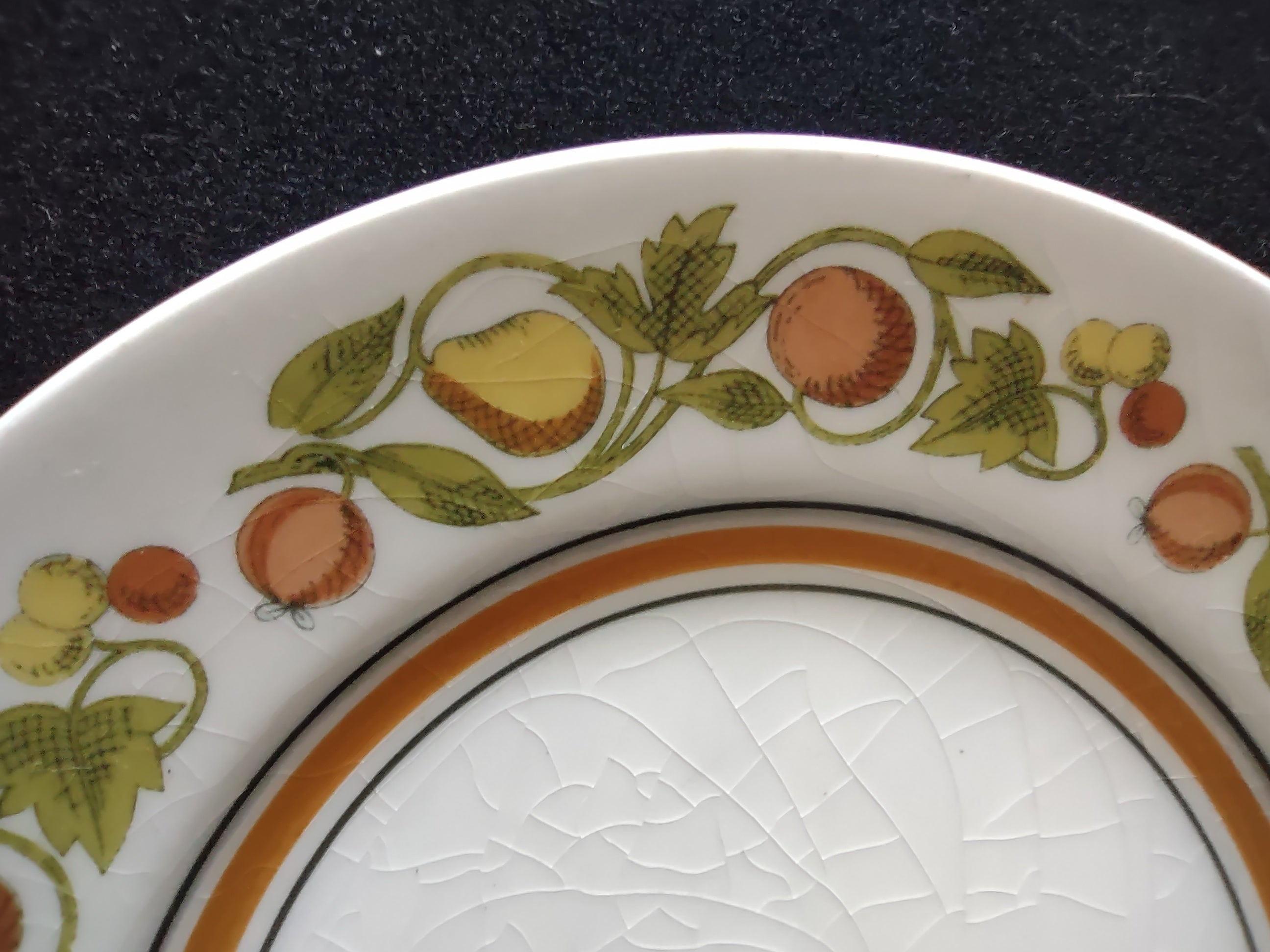 Vintage Franciscan Picnic Bread Butter Plate Set of 3 Pears Peaches Japan [6642]