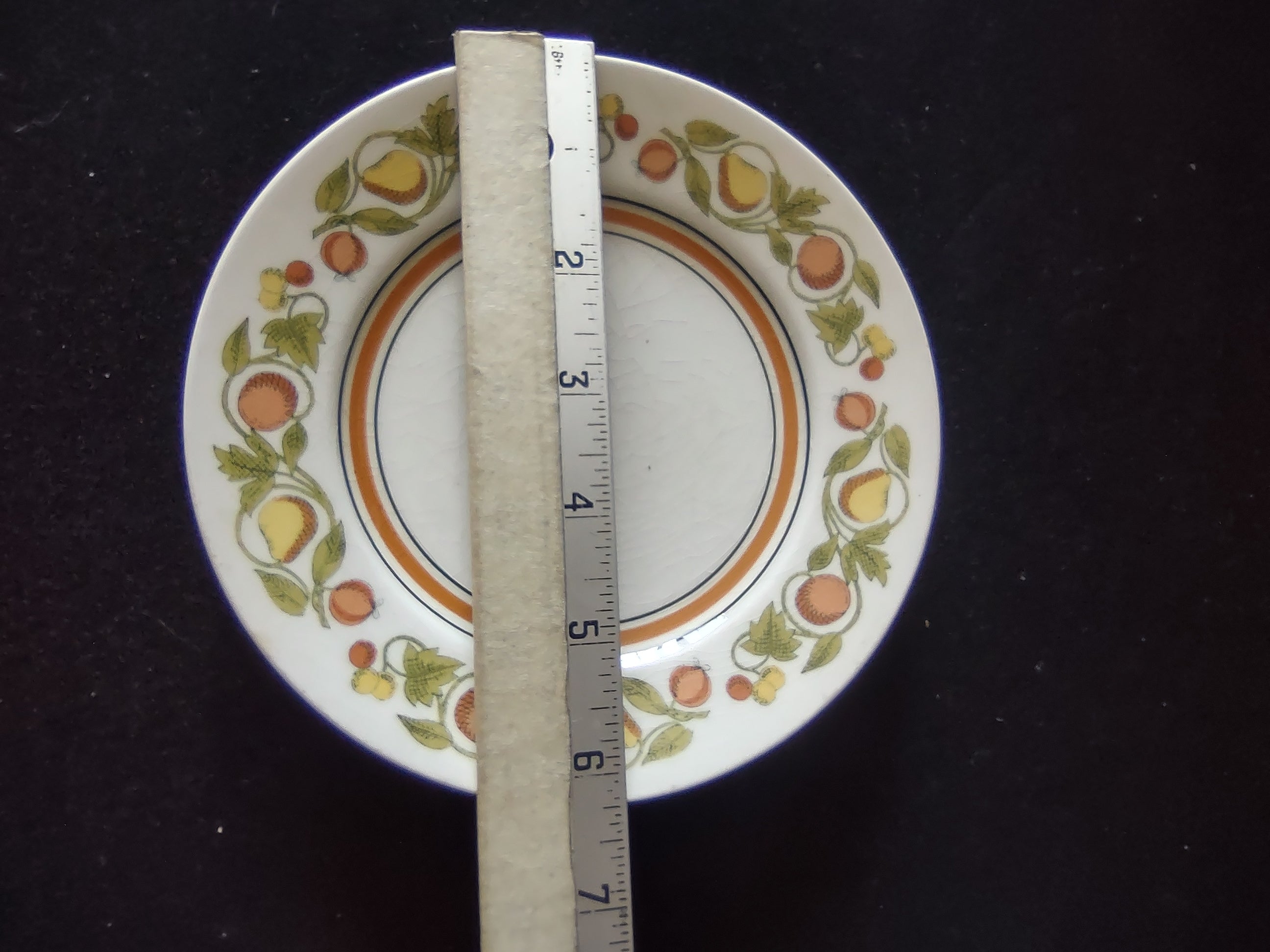 Vintage Franciscan Picnic Bread Butter Plate Set of 3 Pears Peaches Japan [6642]