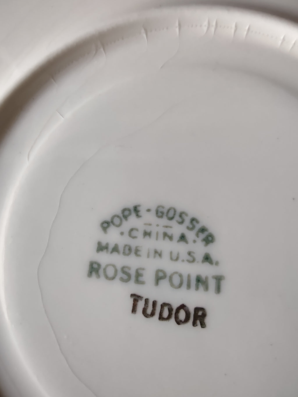 Vintage Pope-Gosser Rose Point Tudor Saucer Embossed Floral USA [6647]