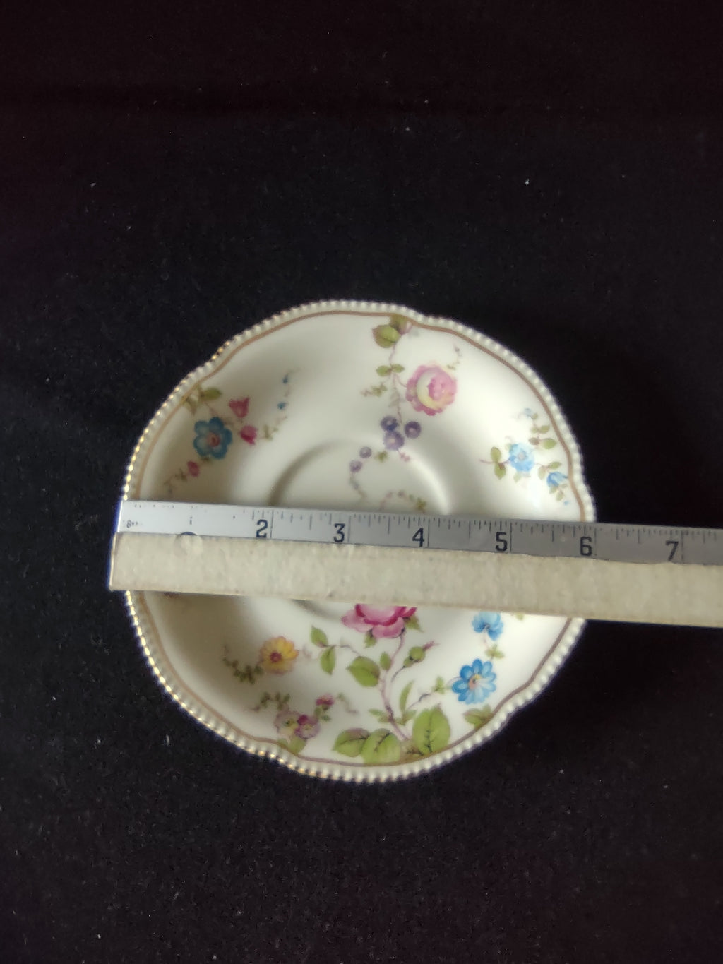 Vintage Castleton China Sunnyvale Saucer Scattered Floral Gold Rim USA [6648]