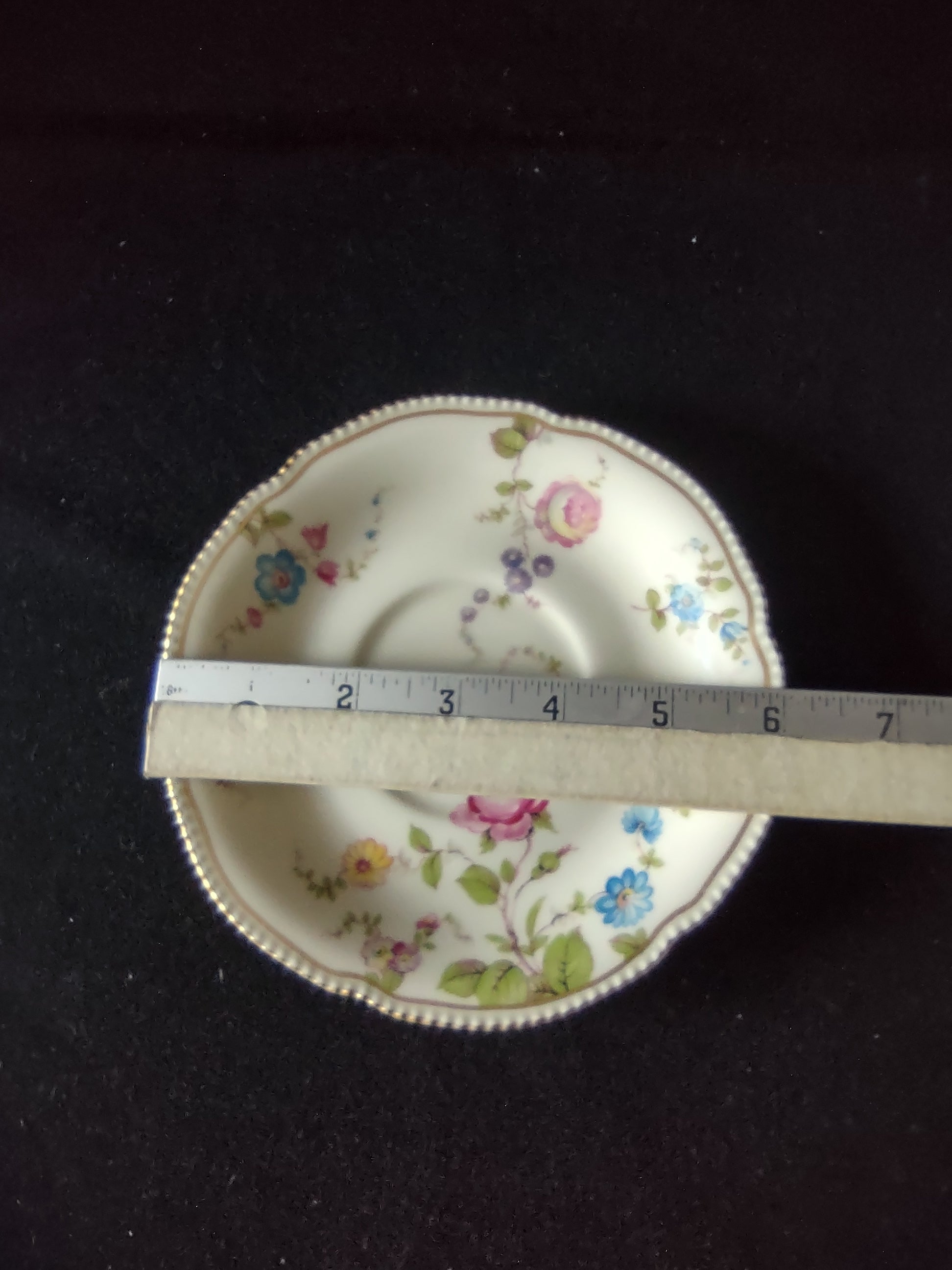 Vintage Castleton China Sunnyvale Saucer Scattered Floral Gold Rim USA [6648]