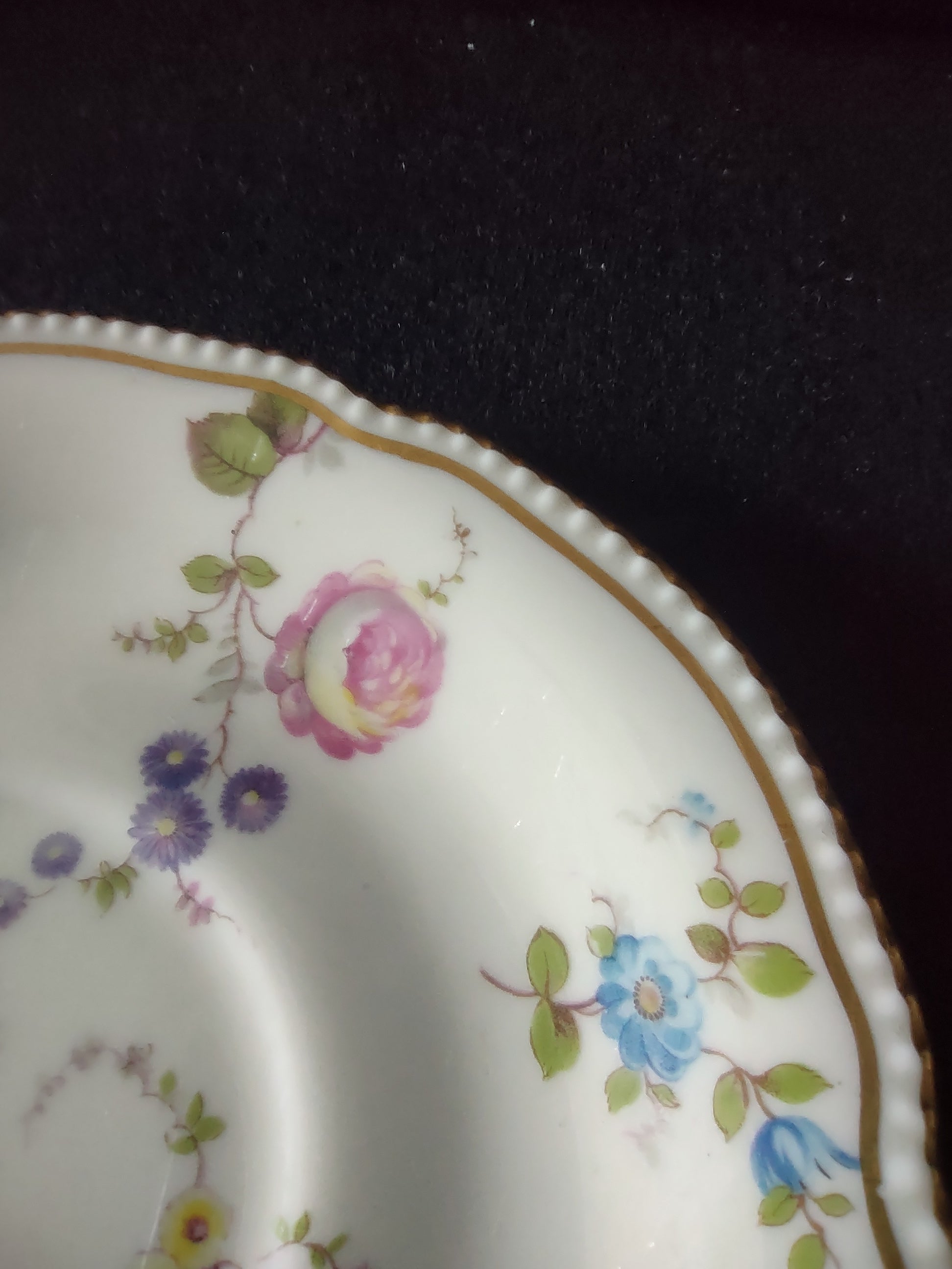 Vintage Castleton China Sunnyvale Saucer Scattered Floral Gold Rim USA [6648]