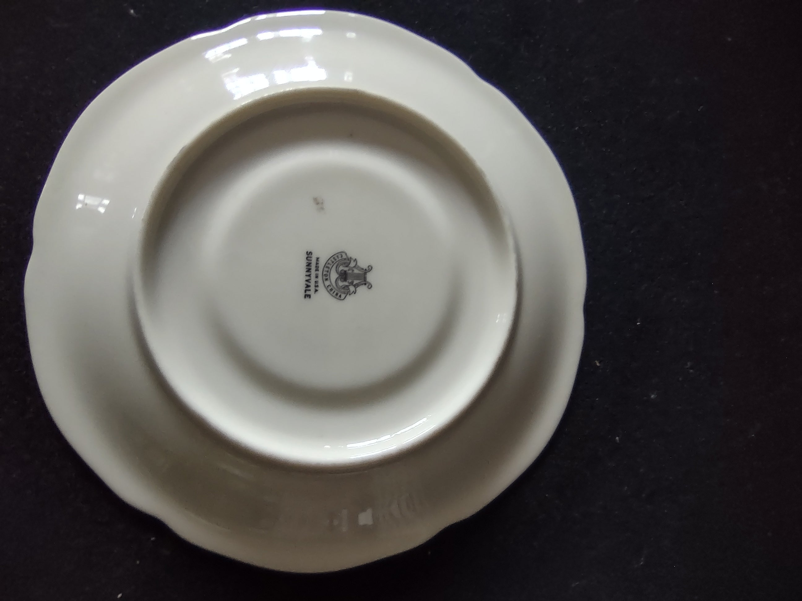 Vintage Castleton China Sunnyvale Saucer Scattered Floral Gold Rim USA [6648]