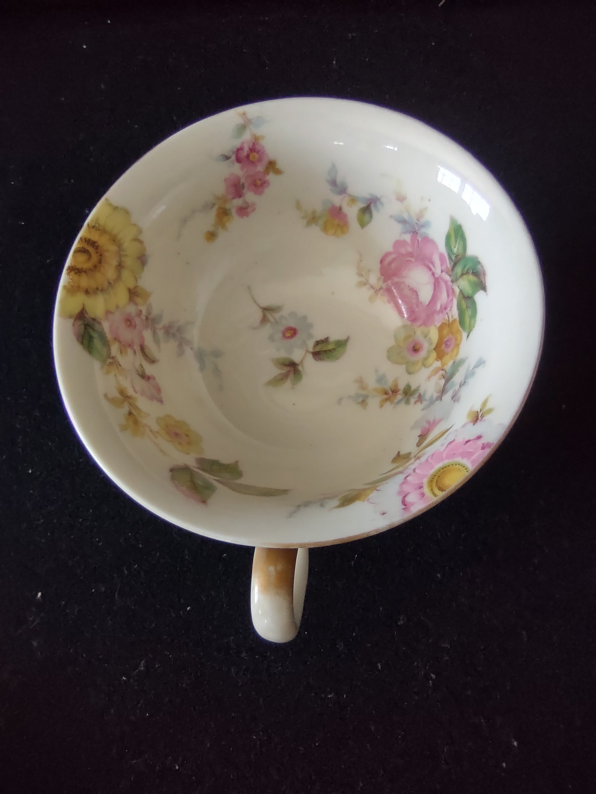 Vintage Castleton Sunnybrooke Cup & Saucer Pair Pink Yellow Floral [6649]