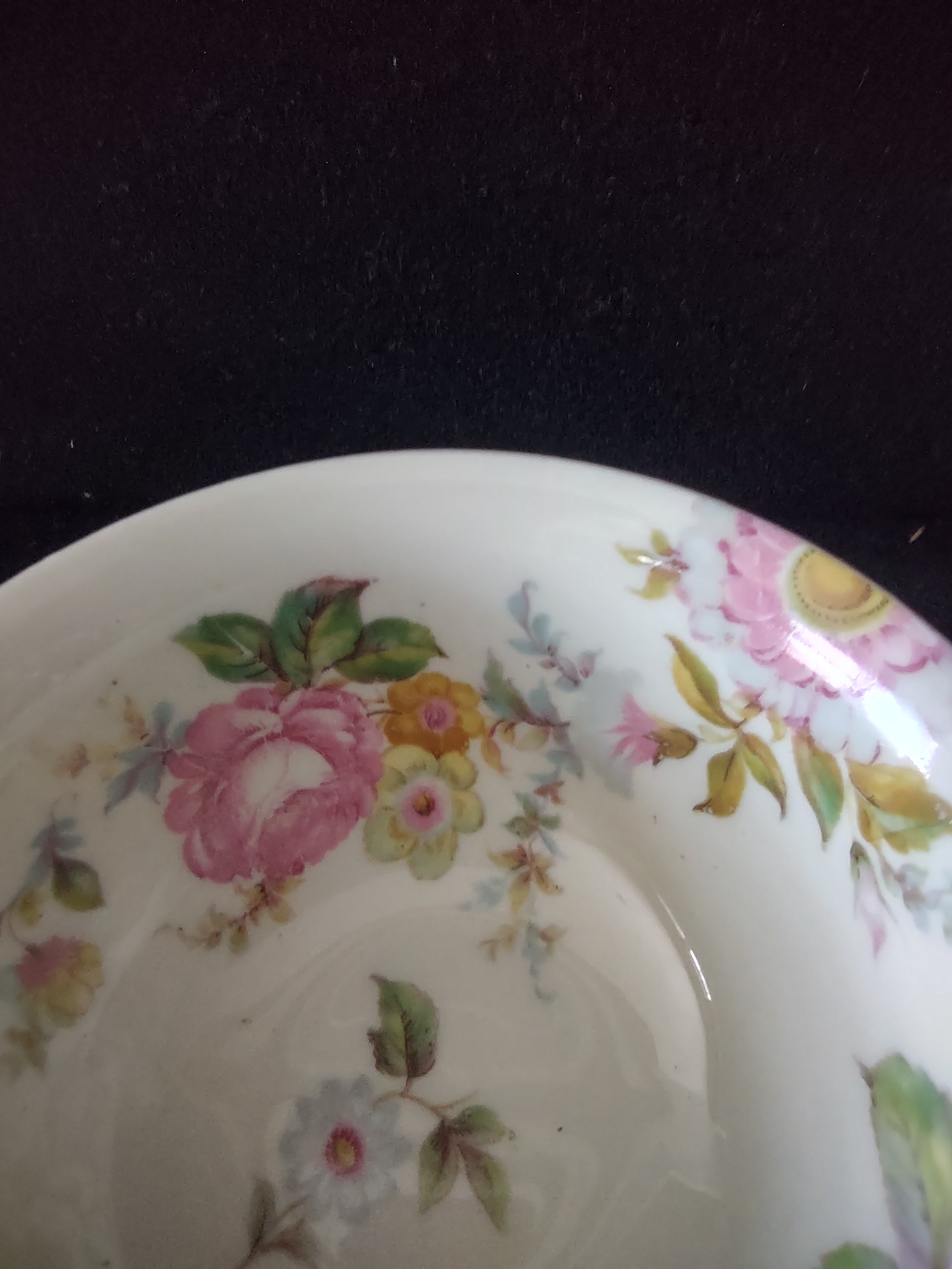 Vintage Castleton Sunnybrooke Cup & Saucer Pair Pink Yellow Floral [6649]