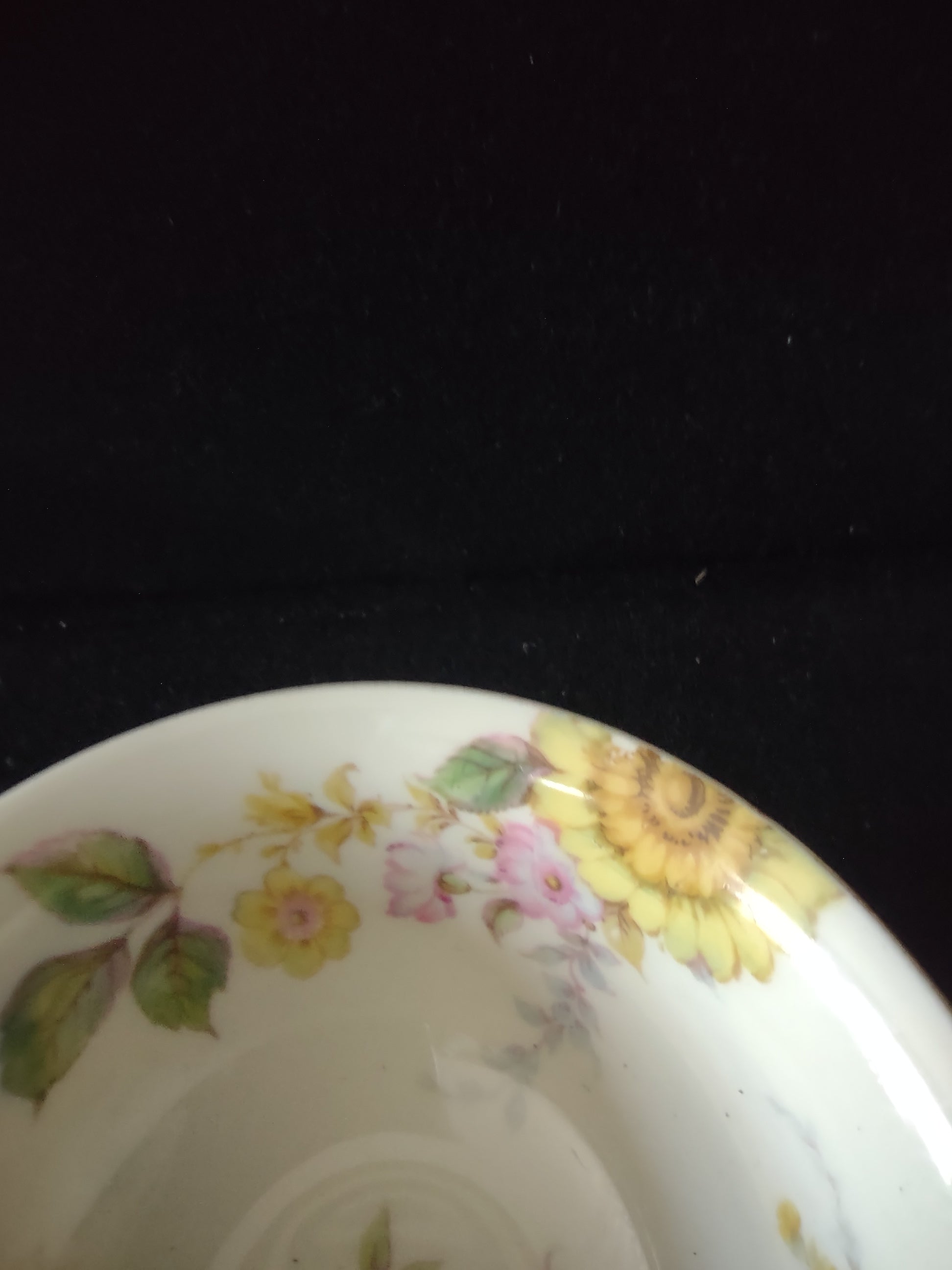 Vintage Castleton Sunnybrooke Cup & Saucer Pair Pink Yellow Floral [6649]