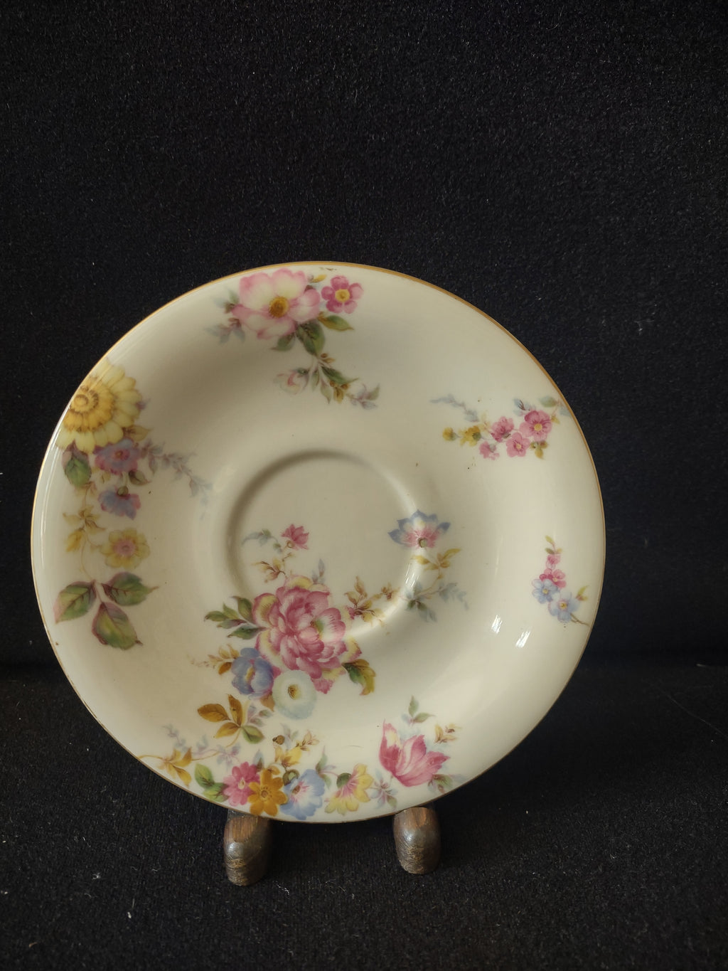 Vintage Castleton Sunnybrooke Saucer Pink Yellow Floral [6650]