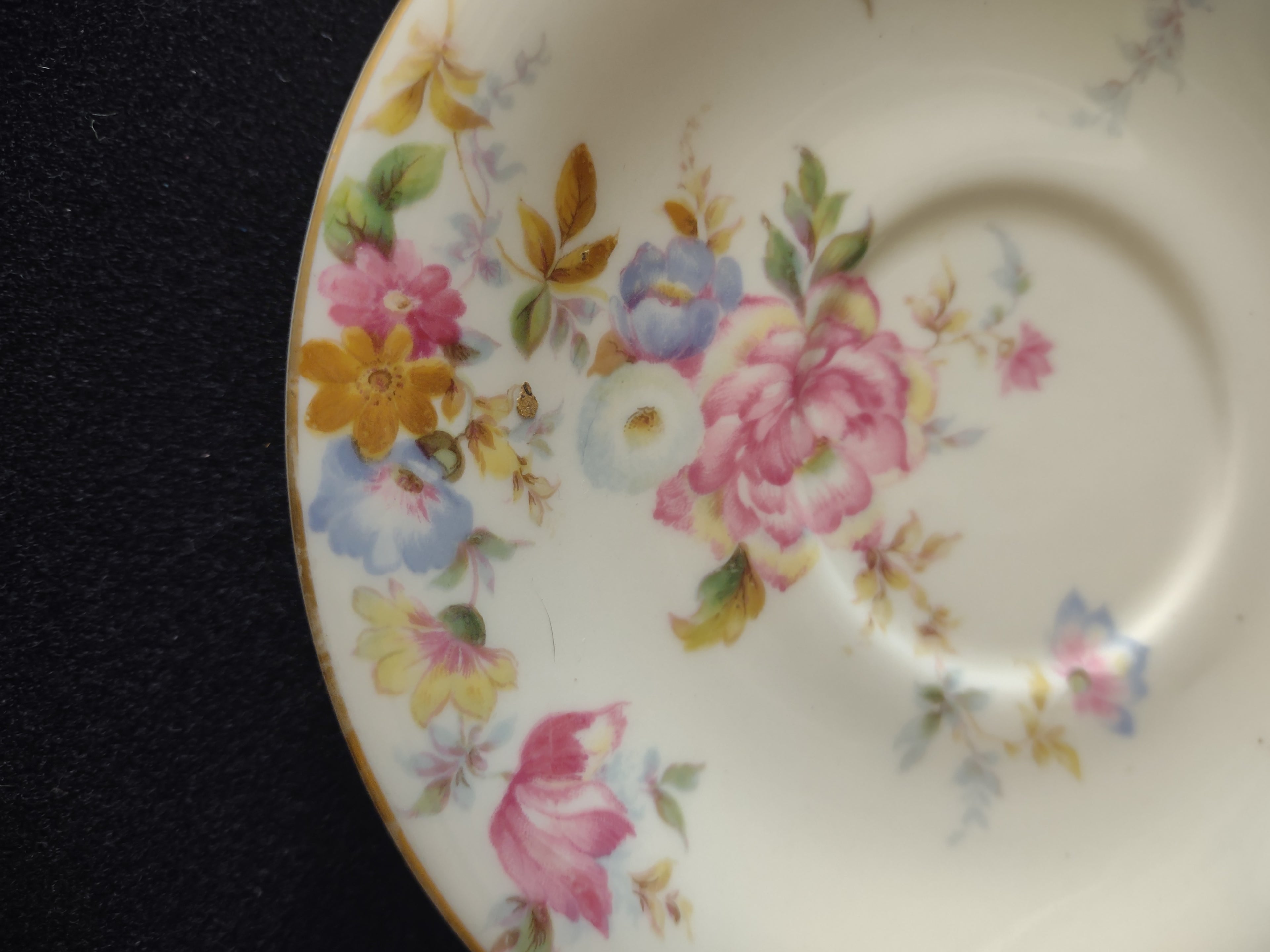Vintage Castleton Sunnybrooke Saucer Pink Yellow Floral [6650]