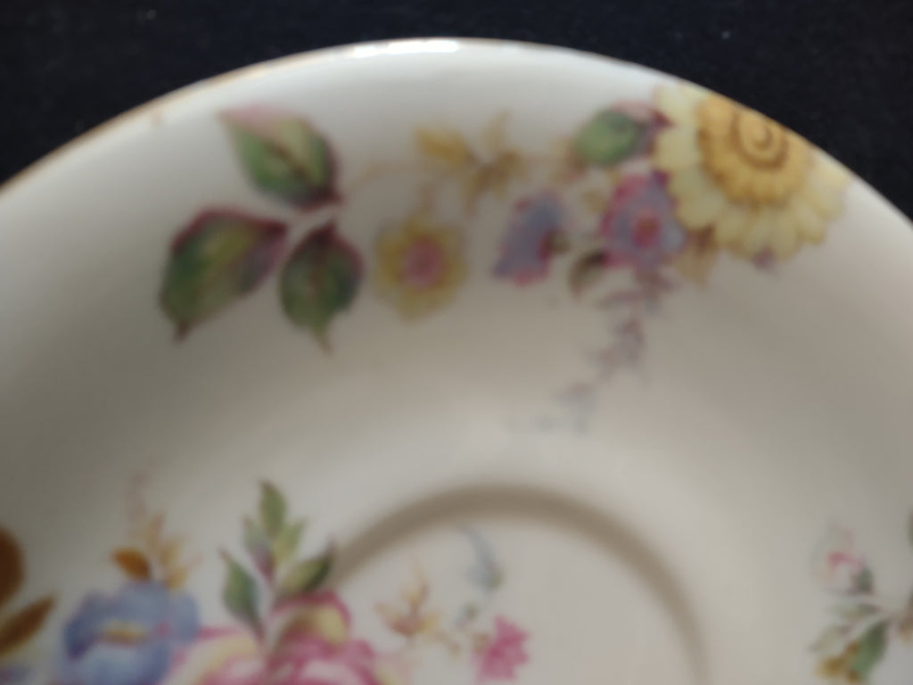 Vintage Castleton Sunnybrooke Saucer Pink Yellow Floral [6650]