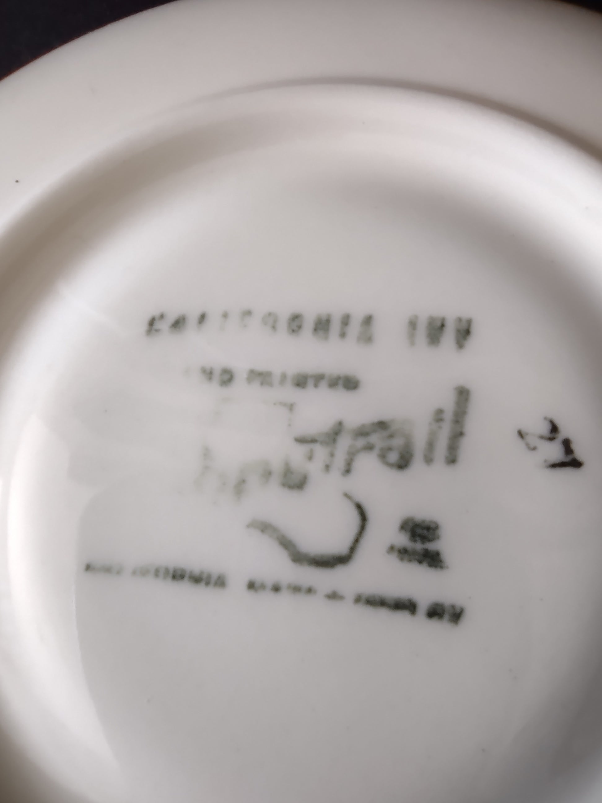 Vintage Metlox Poppytrail California Ivy Hand Painted Cup & Saucer Set [6652]