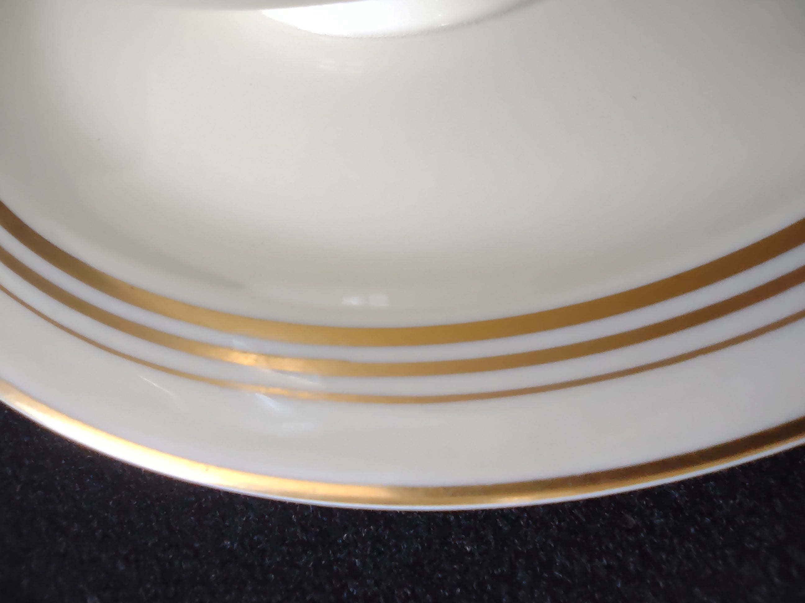 Vintage Syracuse China Old Ivory Gravy Boat Attached Underplate Gold [6655]