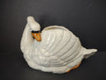 Vintage White Ceramic Swan Planter Vase Made in Spain Orange Beak [6668]