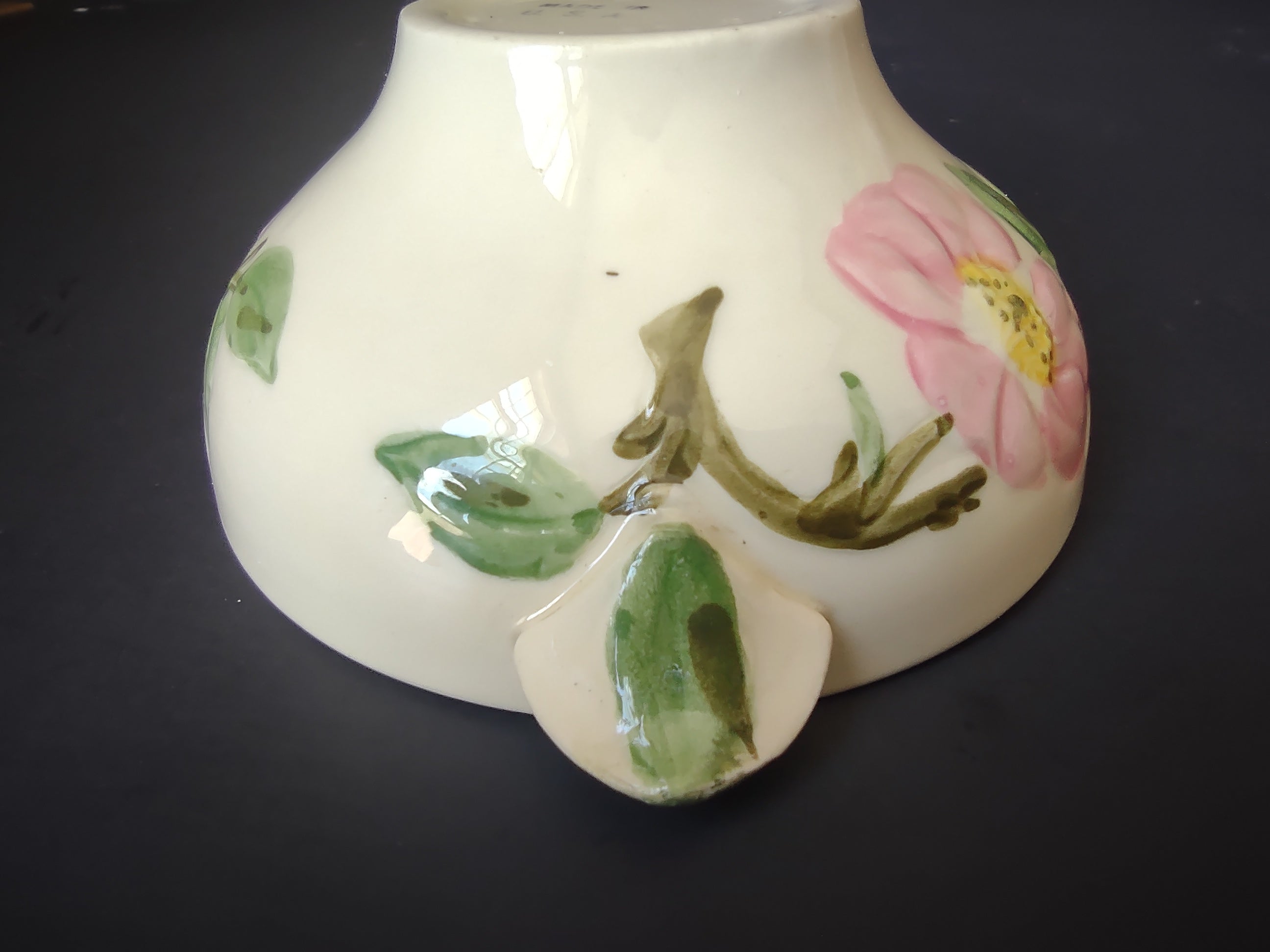 Vintage Franciscan Desert Rose Lugged Bowl Pink Roses USA REPAIRED[6664]