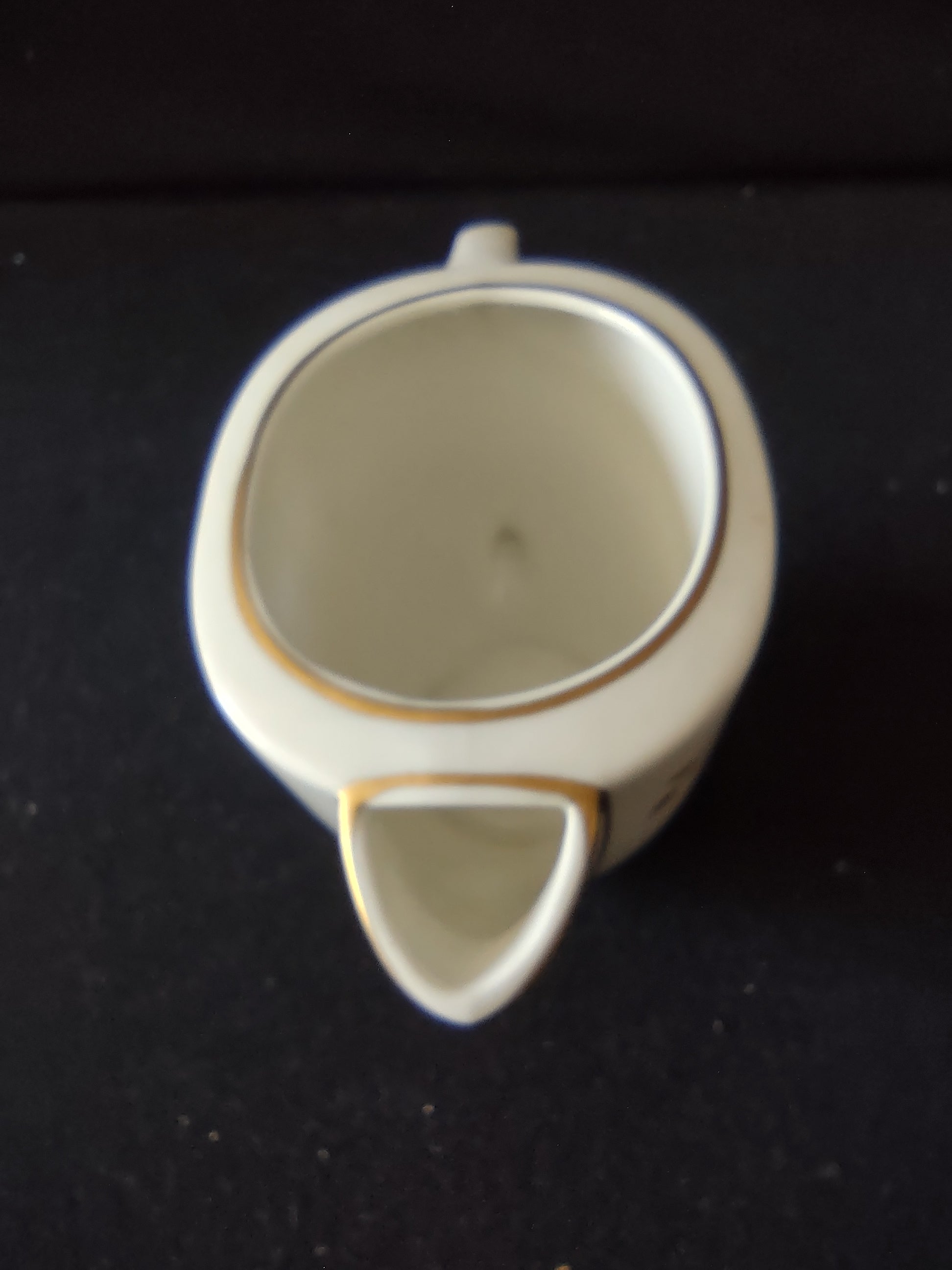 Vintage Princess China Riviera Creamer Teal Brown Leaf Gold Trim [6659]