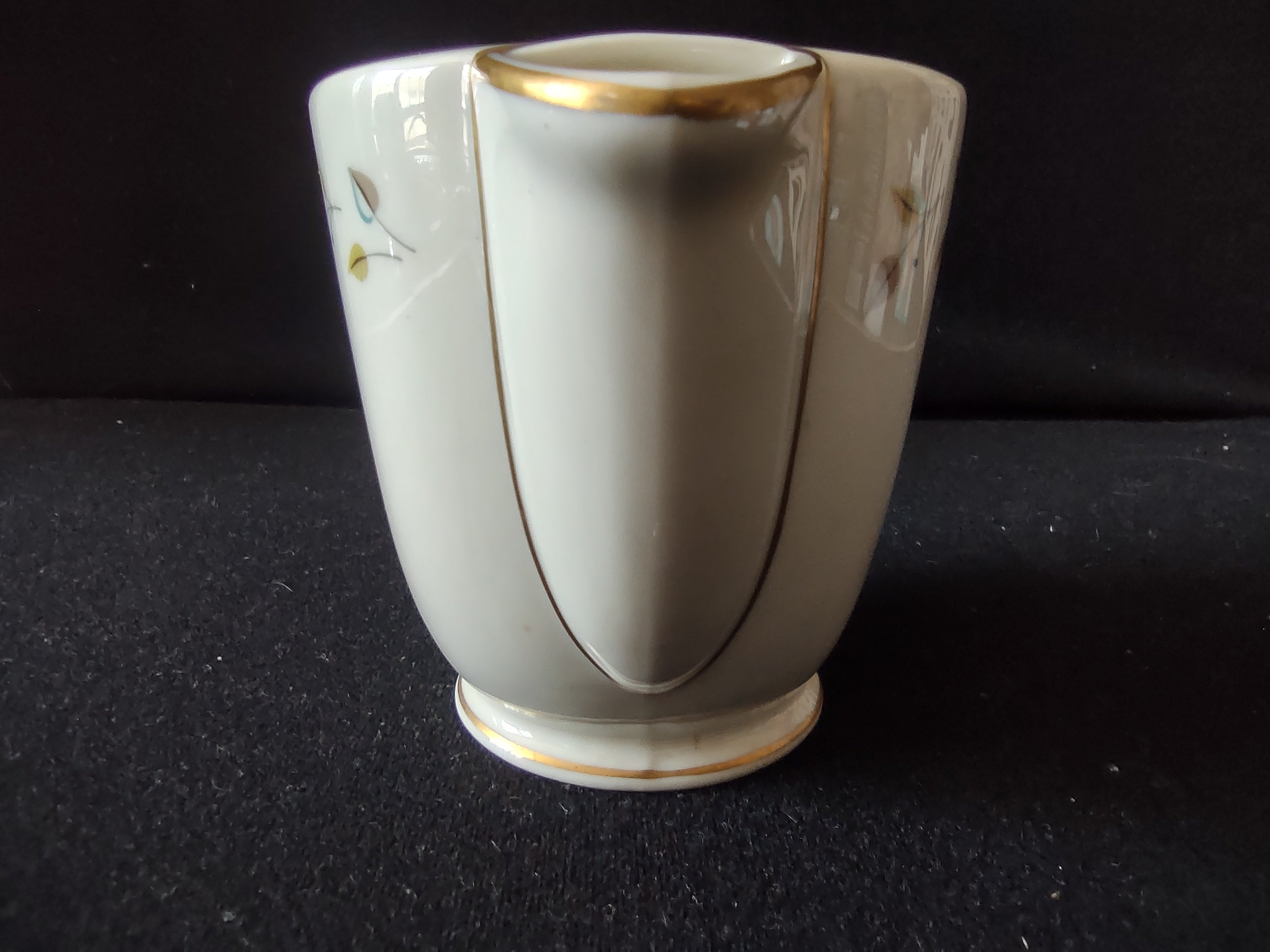 Vintage Princess China Riviera Creamer Teal Brown Leaf Gold Trim [6659]