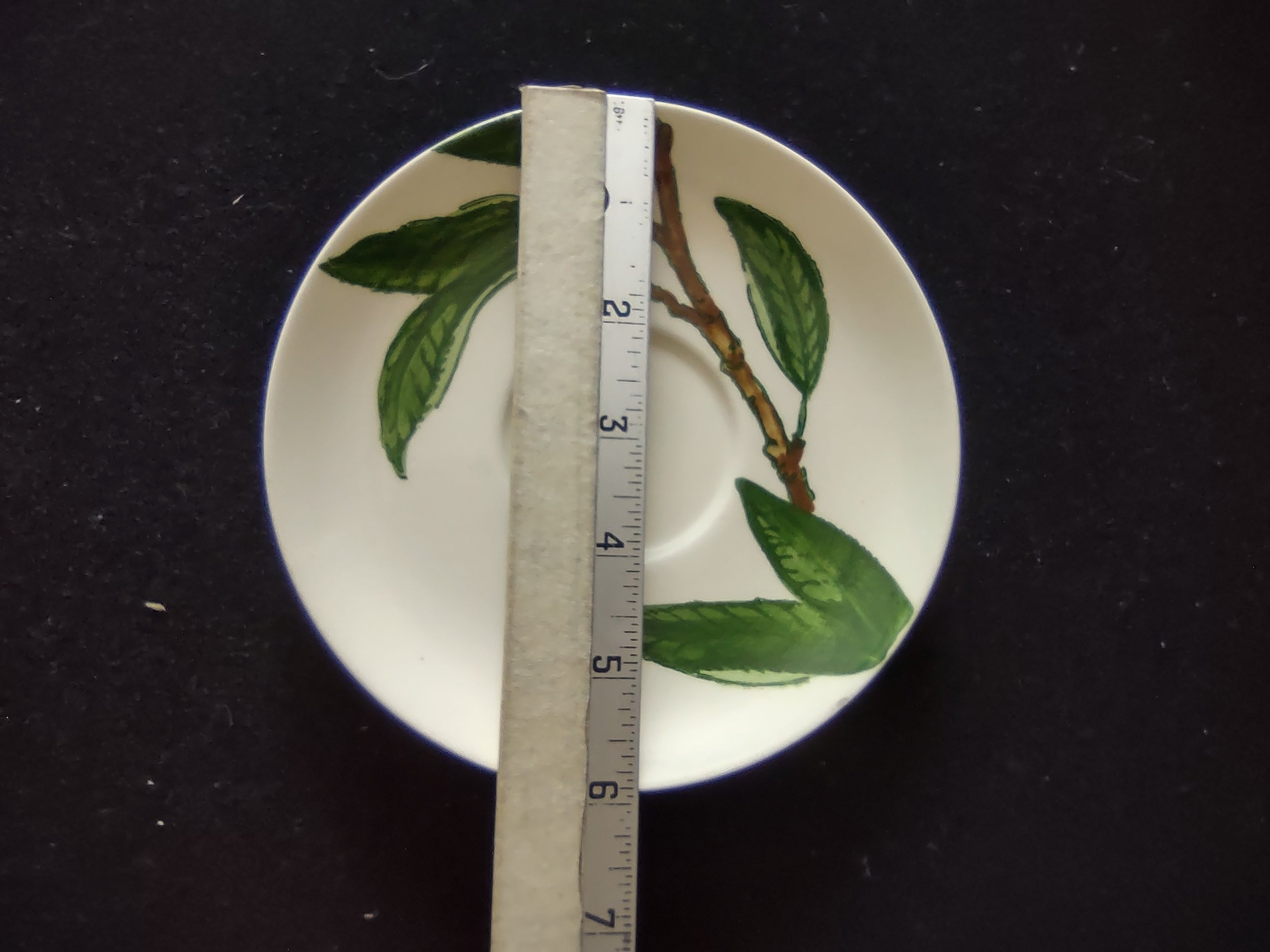Vintage Metlox California Fruit Cup Saucer Set Hand Painted Cherry [6660]