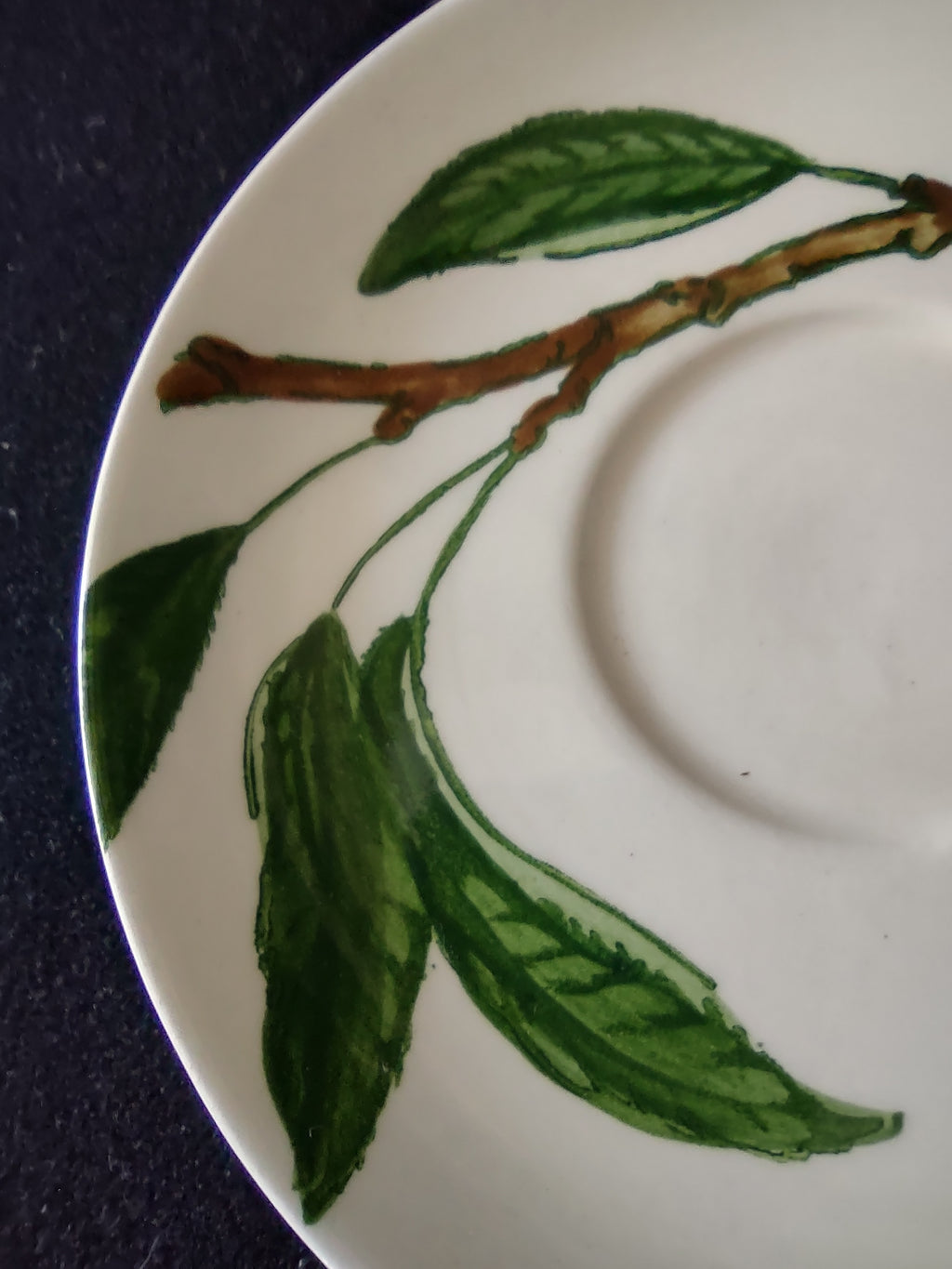 Vintage Metlox California Fruit Cup Saucer Set Hand Painted Cherry [6660]