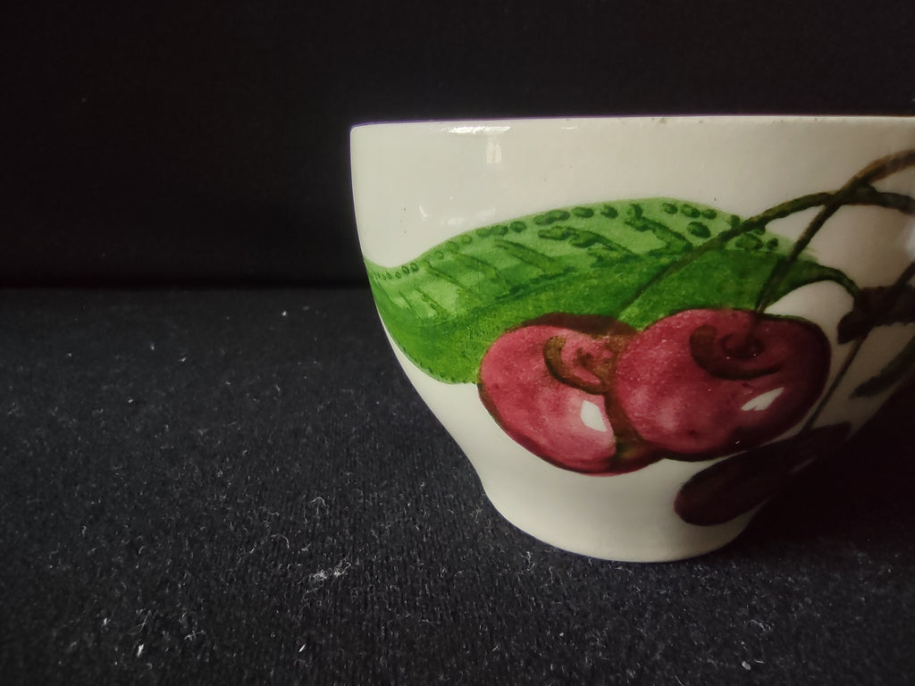 Vintage Metlox California Fruit Cup Saucer Set Hand Painted Cherry [6660]