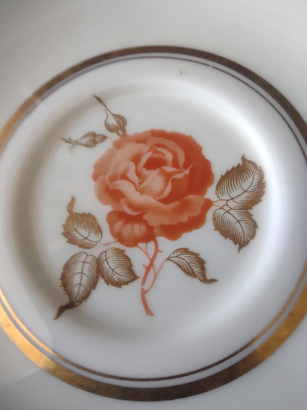 Vintage Castleton China June Rose Cup & Saucer Set Gold Trim [6673]