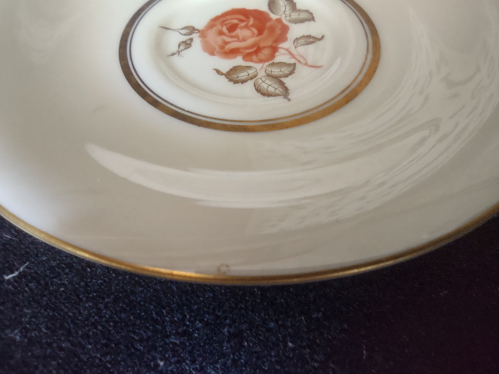 Vintage Castleton China June Rose Cup & Saucer Set Gold Trim [6673]