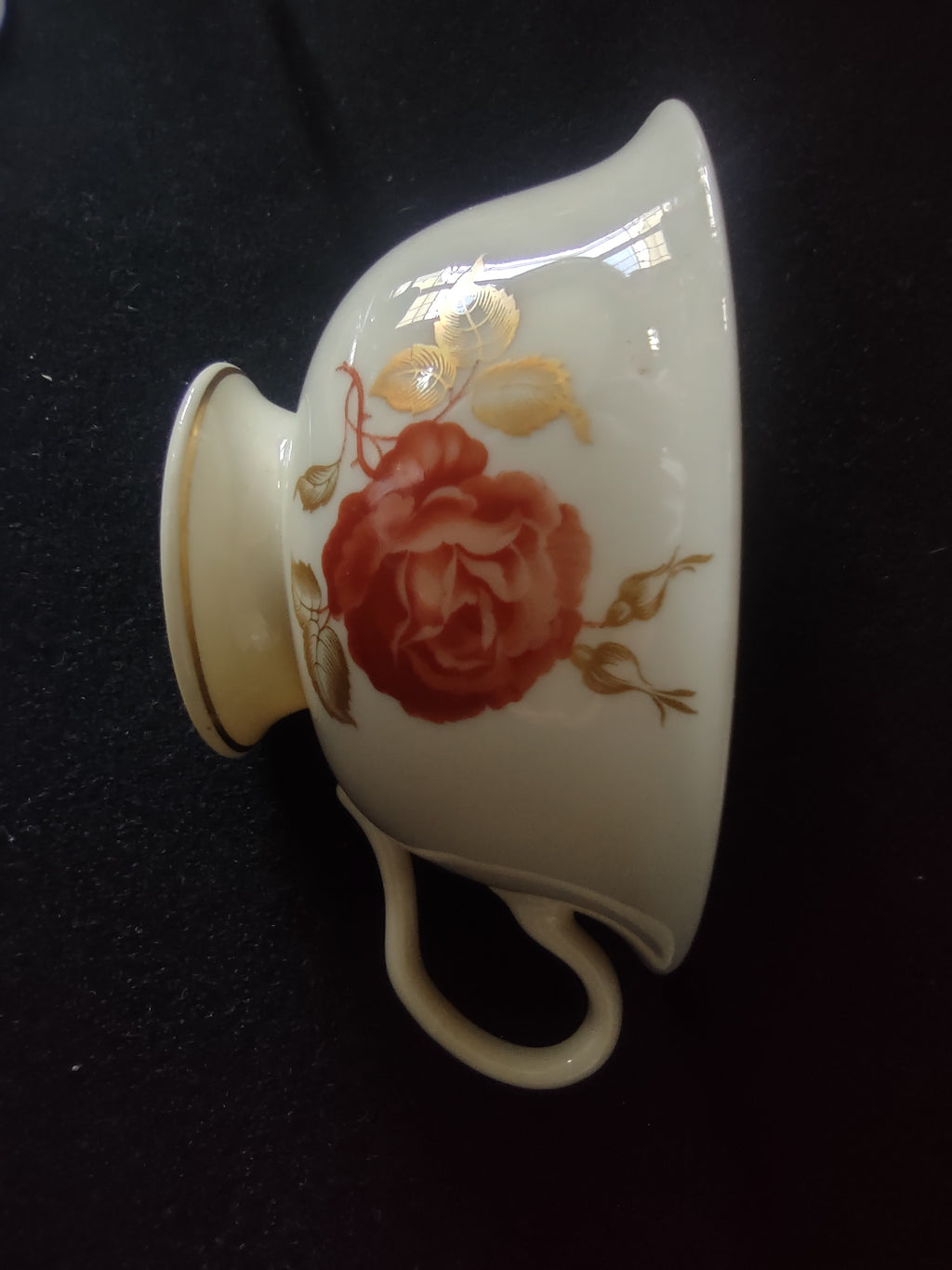 Vintage Castleton China June Rose Cup & Saucer Set Gold Trim [6673]