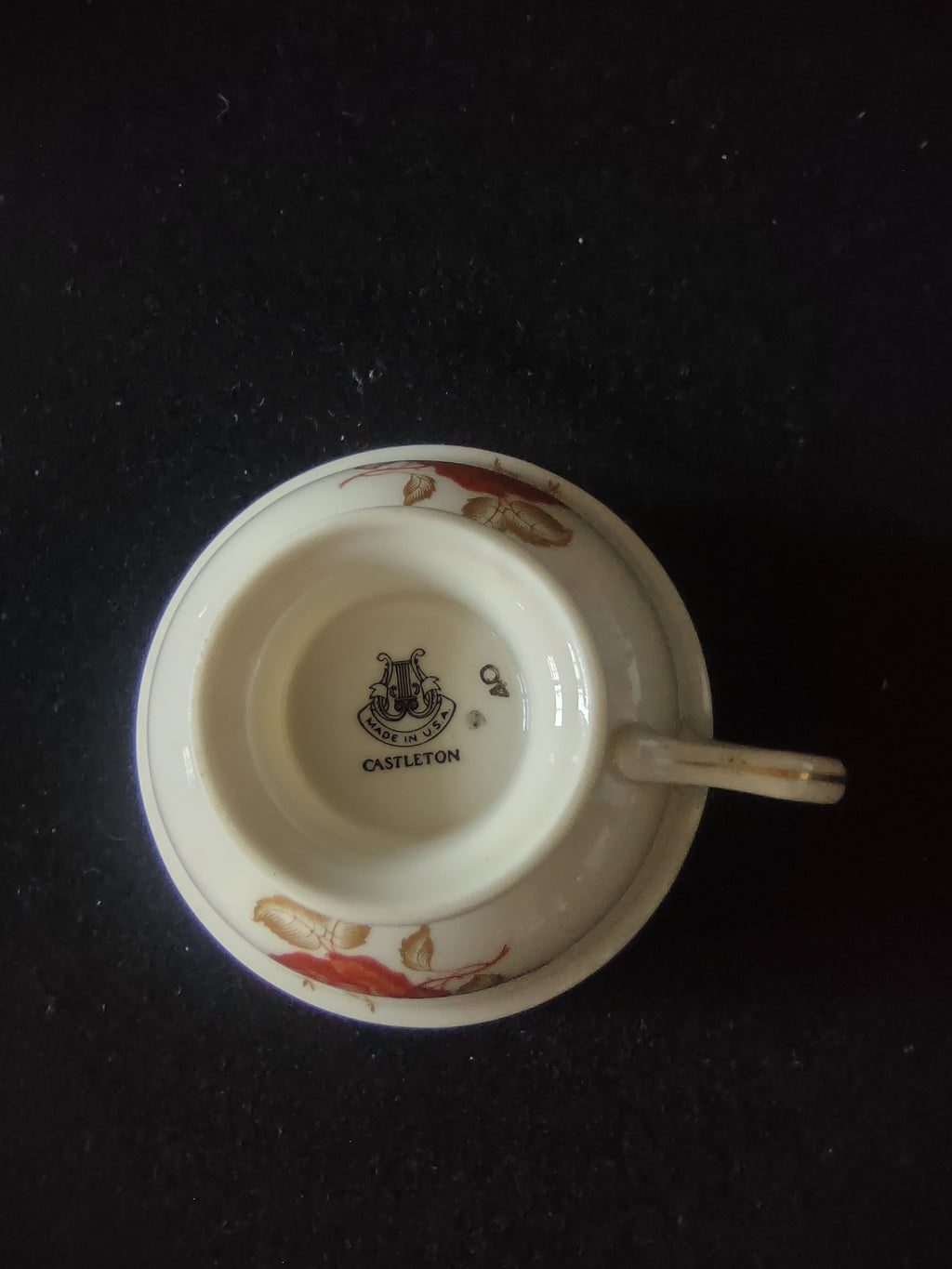 Vintage Castleton China June Rose Cup & Saucer Set Gold Trim [6673]