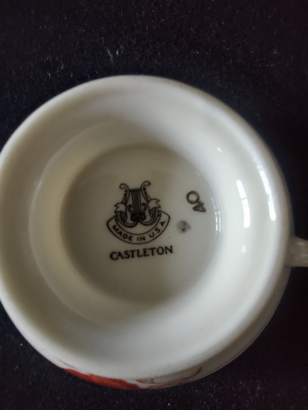 Vintage Castleton China June Rose Cup & Saucer Set Gold Trim [6673]