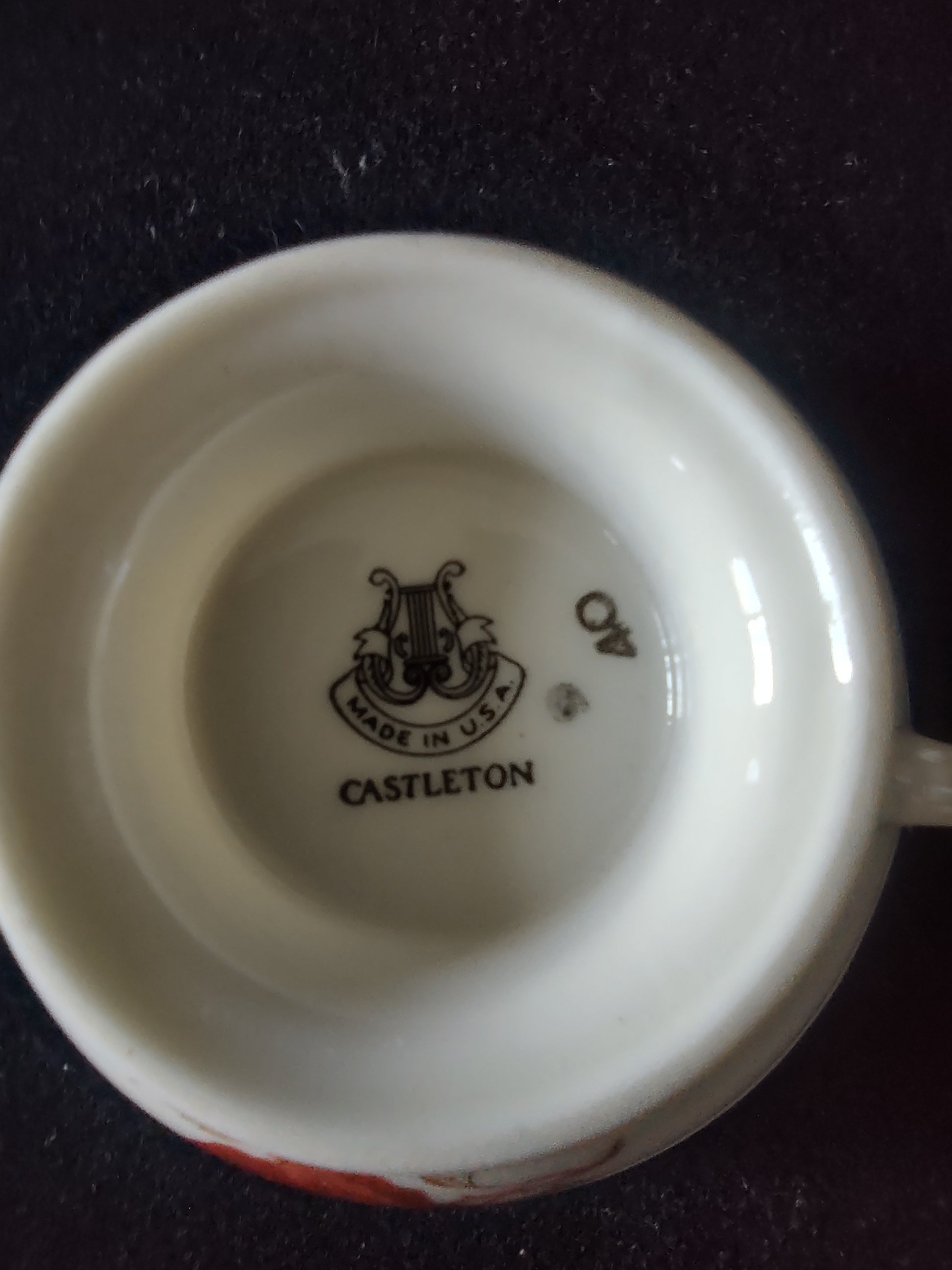 Vintage Castleton China June Rose Cup & Saucer Set Gold Trim [6673]