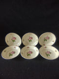 Vintage Syracuse China Federal Pink Rose Berry Bowls Set of 6 Gold Trim [6675]