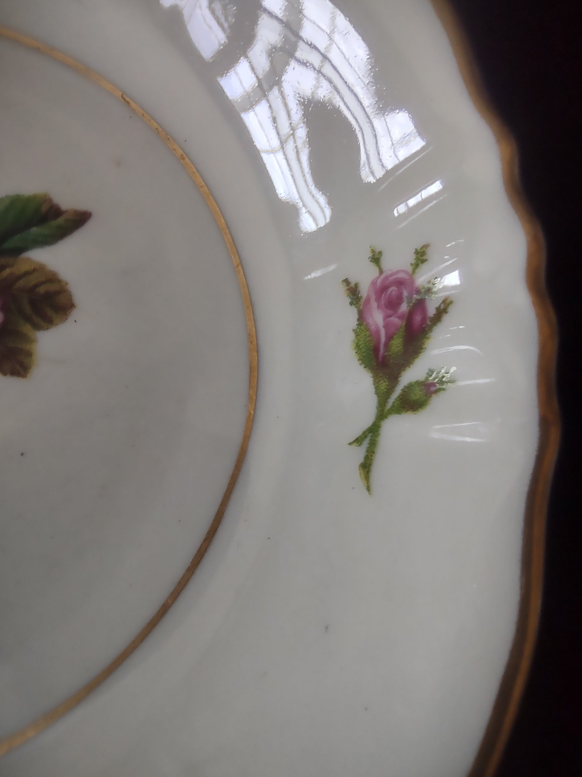Vintage Syracuse China Federal Pink Rose Berry Bowls Set of 6 Gold Trim [6675]