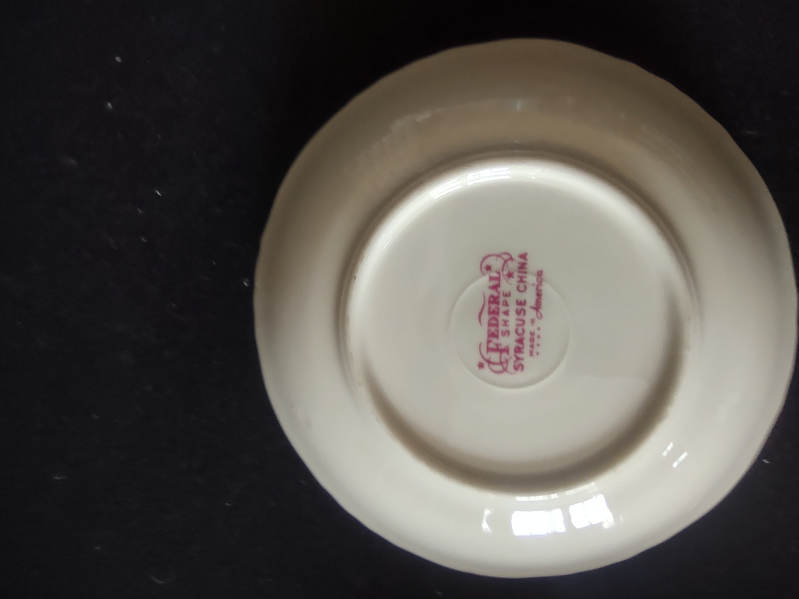 Vintage Syracuse China Federal Pink Rose Berry Bowls Set of 6 Gold Trim [6675]