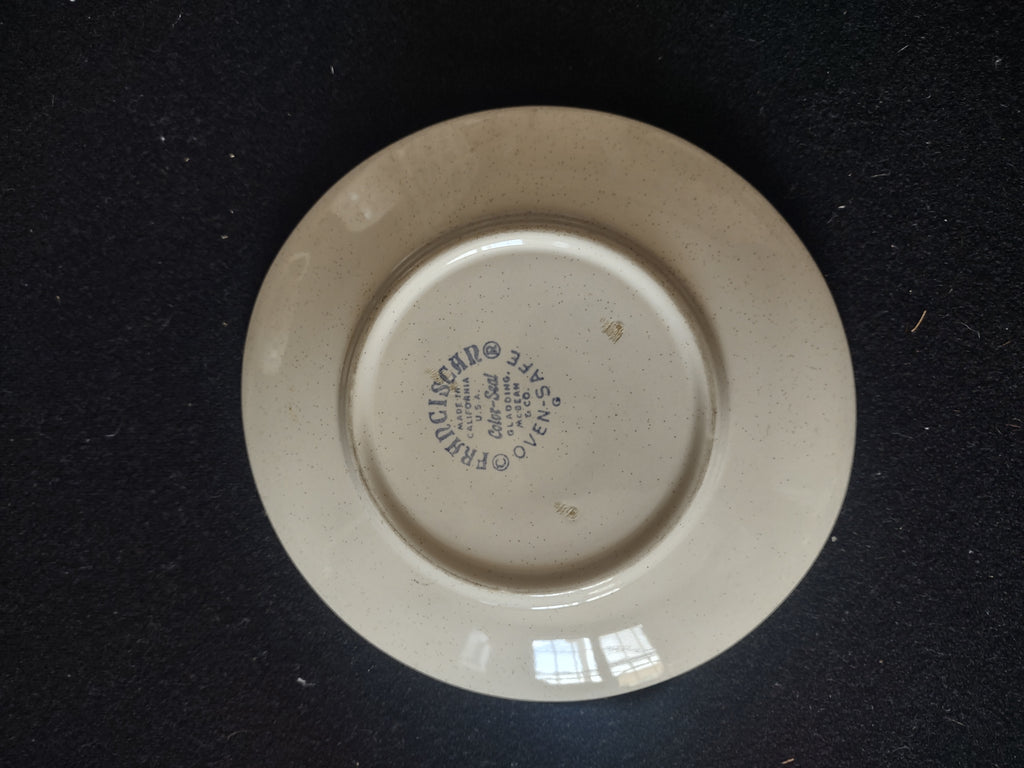 Vintage Franciscan Rosette Cup Saucer Pink Tulip Speckled Stoneware Set/4 [6677]