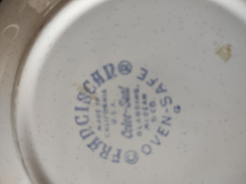 Vintage Franciscan Rosette Cup Saucer Pink Tulip Speckled Stoneware Set/4 [6677]