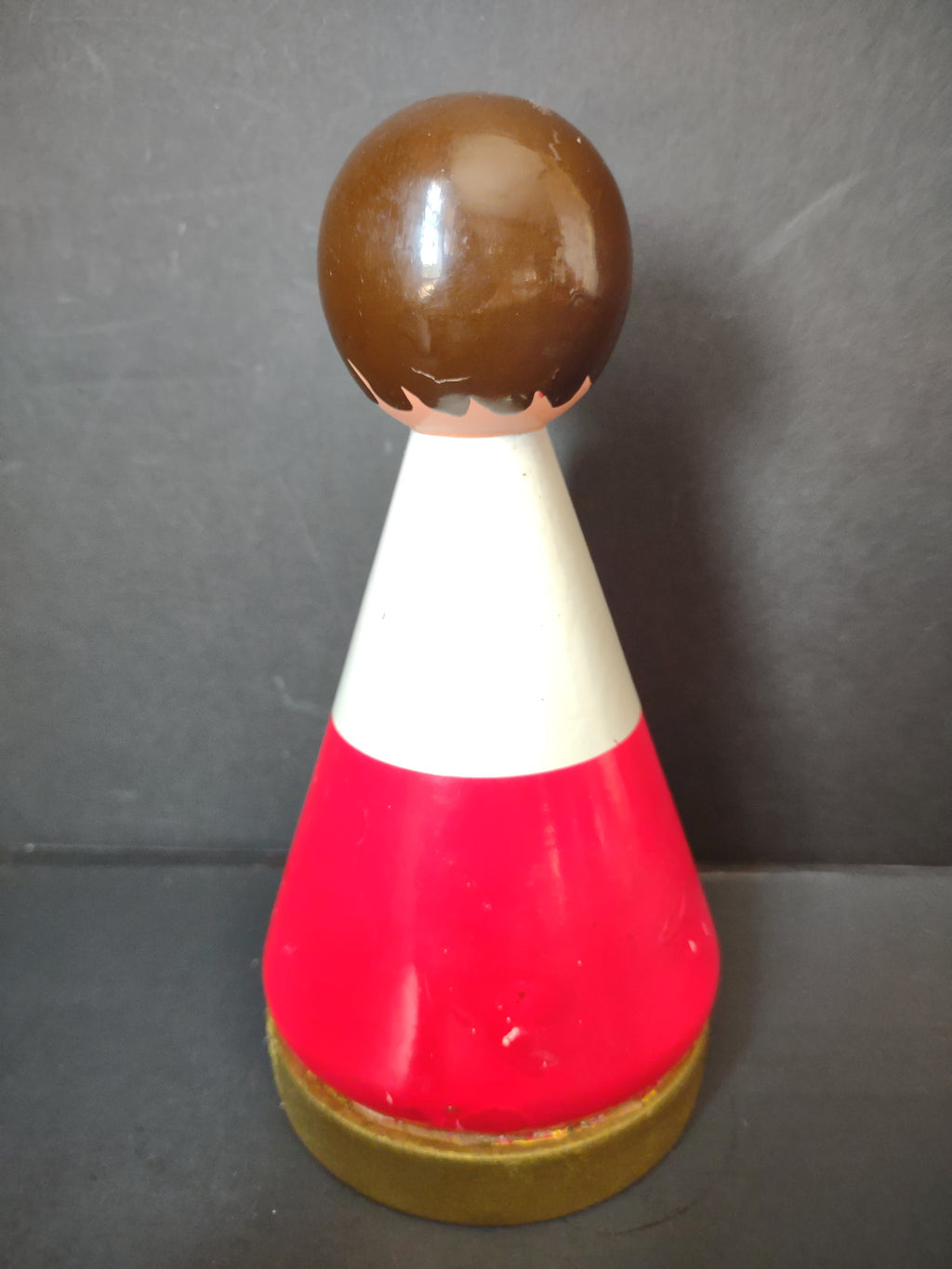 Vintage Wood Choir Boy Caroler Music Box Figurine Red White Non-Working [6695]