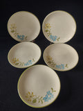 Vintage Franciscan Earthenware Wildflower Blue Yellow Small Plates Set/5 [6678]