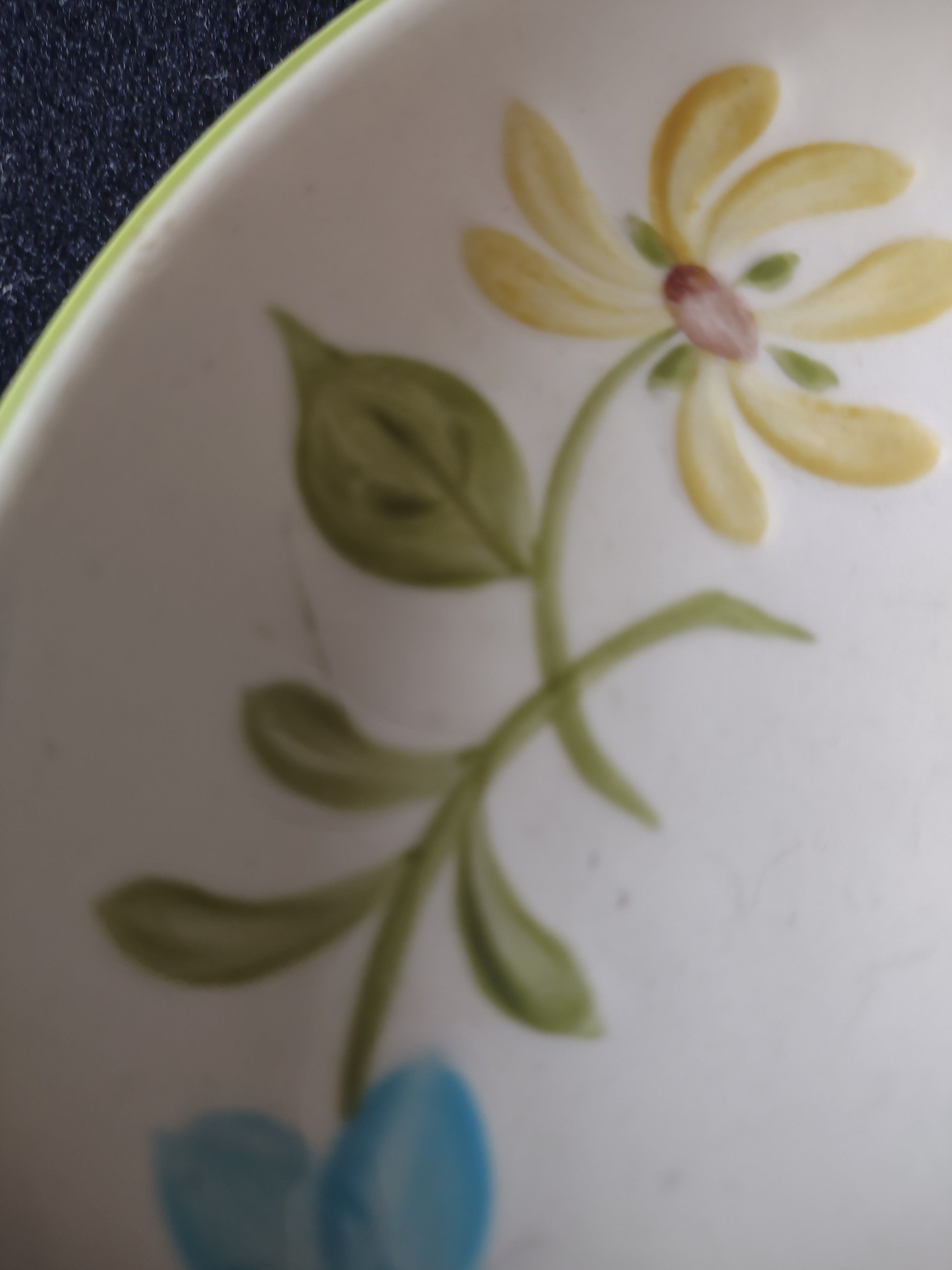 Vintage Franciscan Earthenware Wildflower Blue Yellow Small Plates Set/5 [6678]