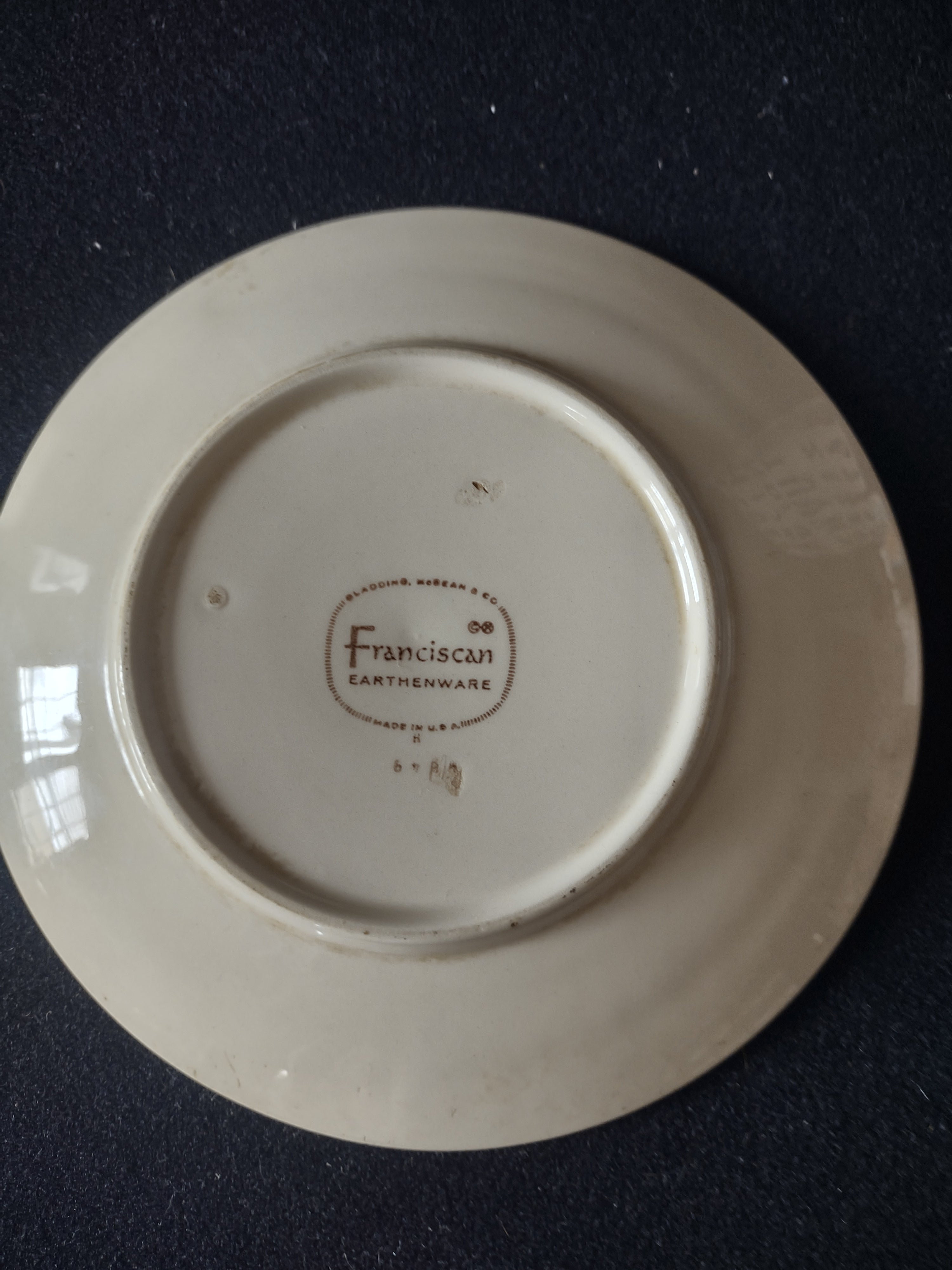 Vintage Franciscan Earthenware Wildflower Blue Yellow Small Plates Set/5 [6678]
