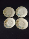 Vintage Franciscan Earthenware Wildflower Saucer Blue Yellow Green Set/4 [6680]