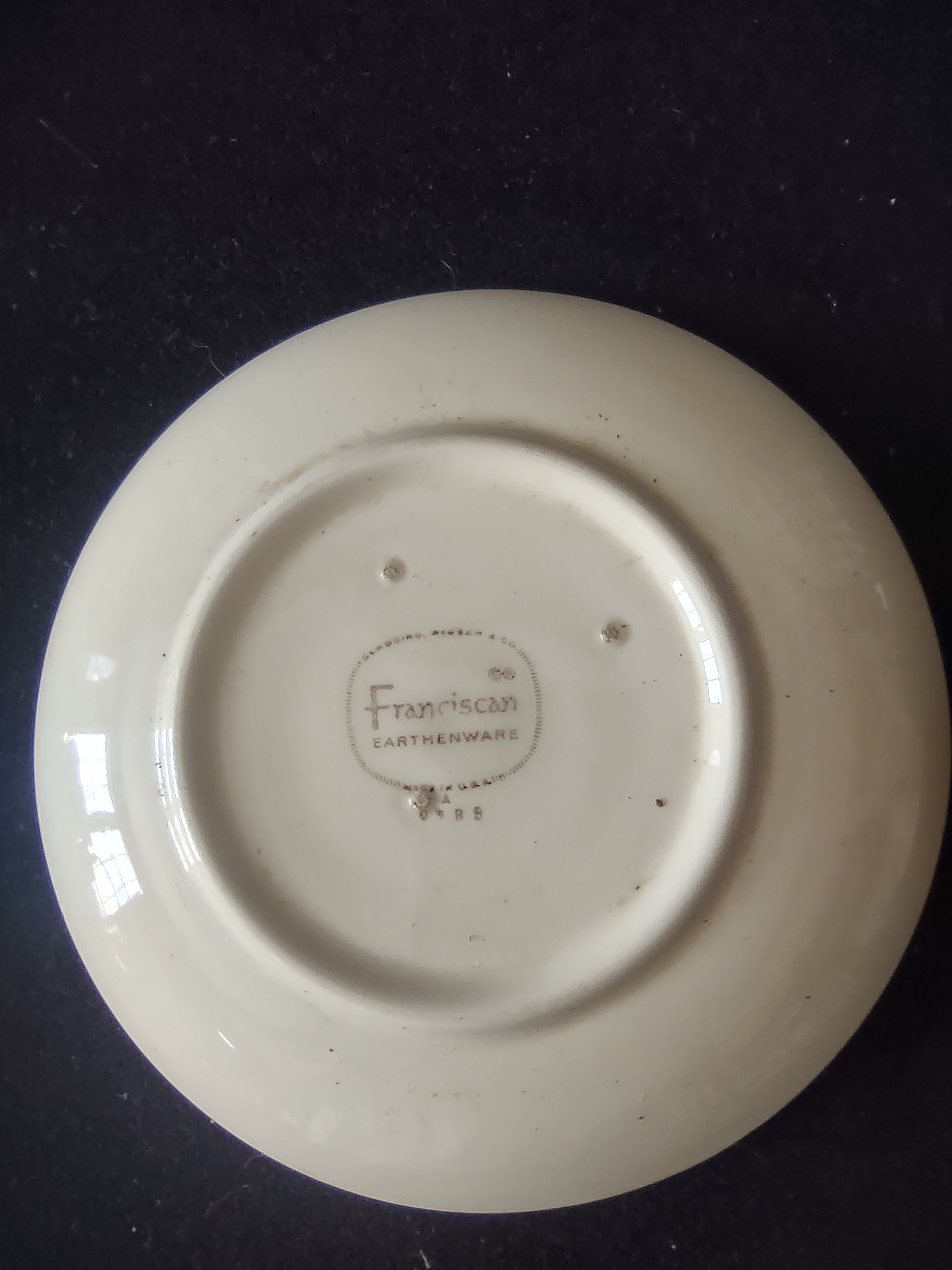 Vintage Franciscan Earthenware Wildflower Saucer Blue Yellow Green Set/4 [6680]