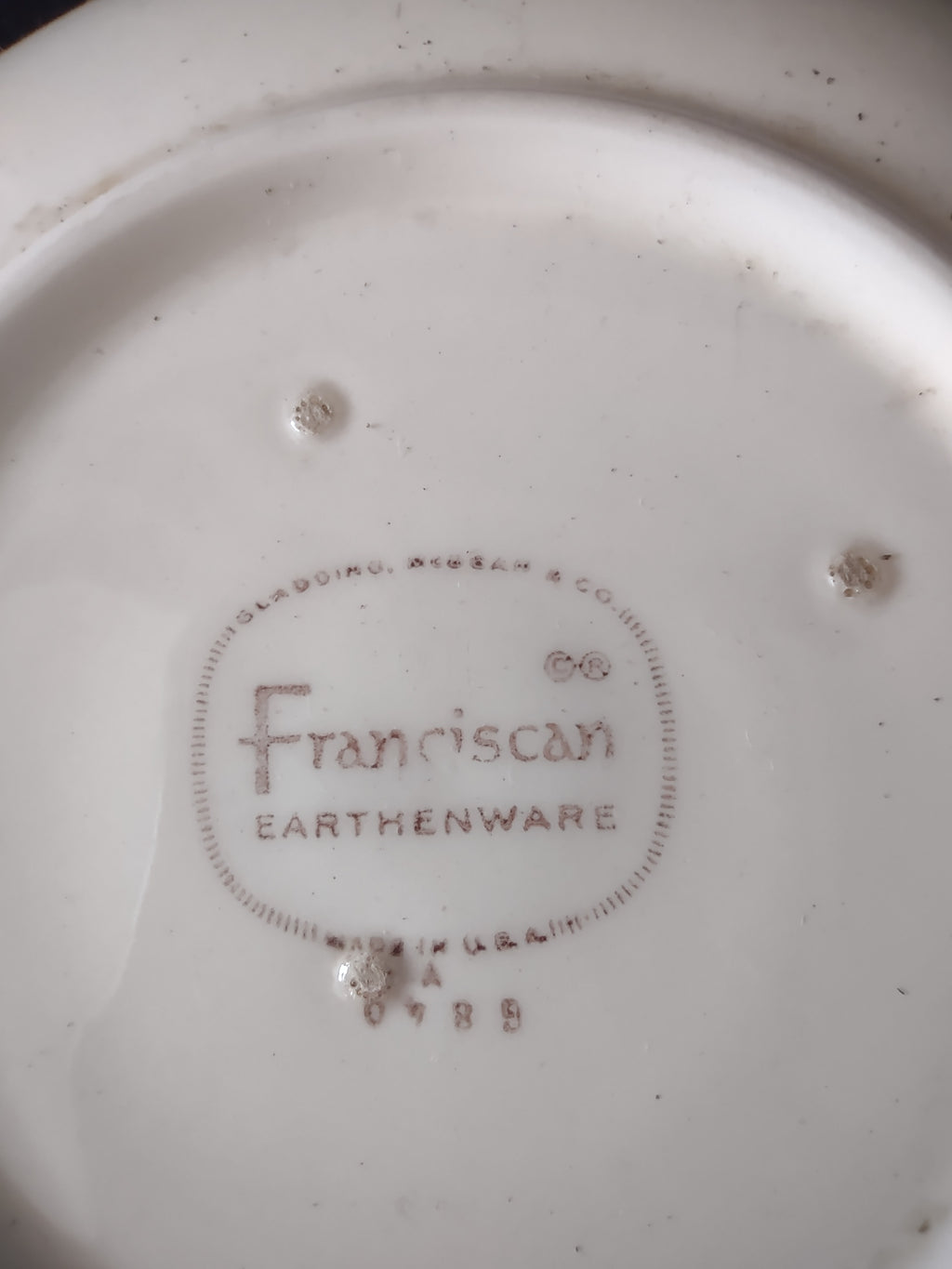 Vintage Franciscan Earthenware Wildflower Saucer Blue Yellow Green Set/4 [6680]